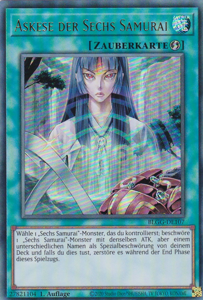 Askese der Sechs Samurai - BLGG-DE107 - Ultra Rare - Deutsch - 1. Auflage - Battles of Legend: Glorious Gallery - Yu-Gi-Oh!