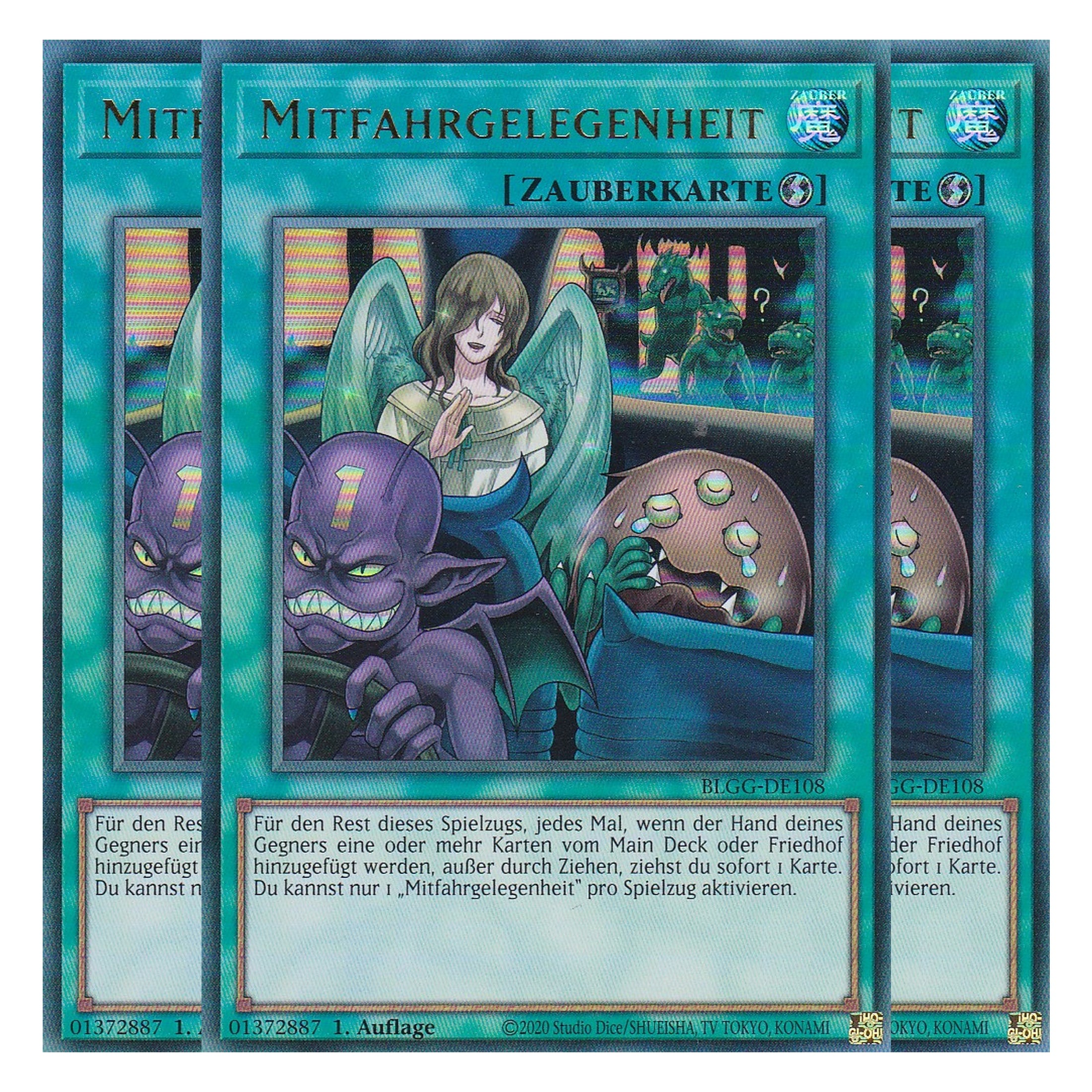 Mitfahrgelegenheit - BLGG-DE108 - Ultra Rare - Deutsch - 1. Auflage  - Battles of Legend: Glorious Gallery - Yu-Gi-Oh! - Playset (3 Kopien)