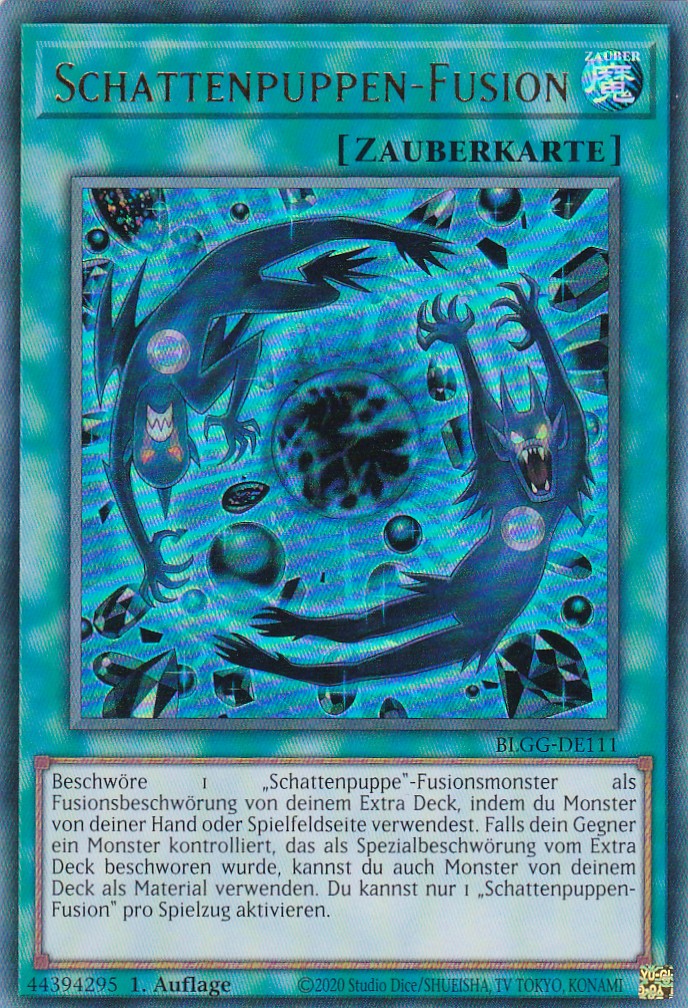 Schattenpuppen-Fusion - BLGG-DE111 - Ultra Rare - Deutsch - 1. Auflage - Battles of Legend: Glorious Gallery - Yu-Gi-Oh!