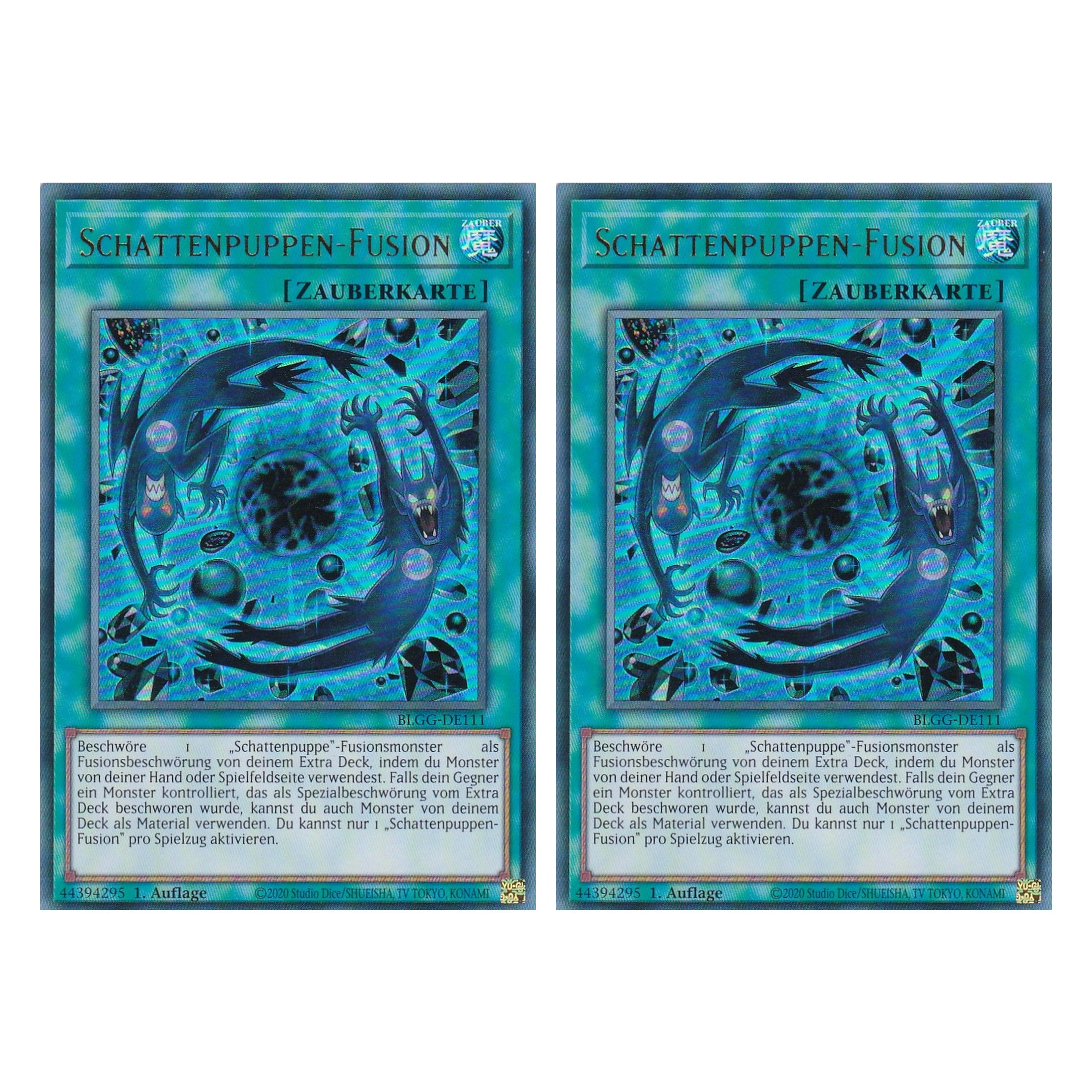 Schattenpuppen-Fusion - BLGG-DE111 - Ultra Rare - Deutsch - 1. Auflage  - Battles of Legend: Glorious Gallery - Yu-Gi-Oh! - Duo Set (2 Stück)