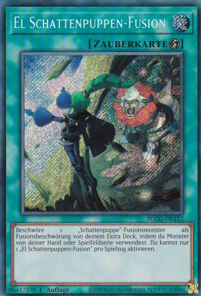 El Schattenpuppen-Fusion - BLGG-DE112 - Secret Rare - Deutsch - 1. Auflage - Battles of Legend: Glorious Gallery - Yu-Gi-Oh!