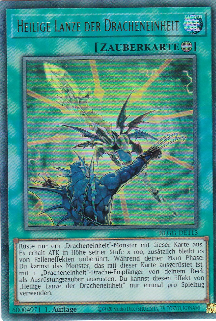 Heilige Lanze der Dracheneinheit - BLGG-DE113 - Ultra Rare - Deutsch - 1. Auflage - Battles of Legend: Glorious Gallery - Yu-Gi-Oh!
