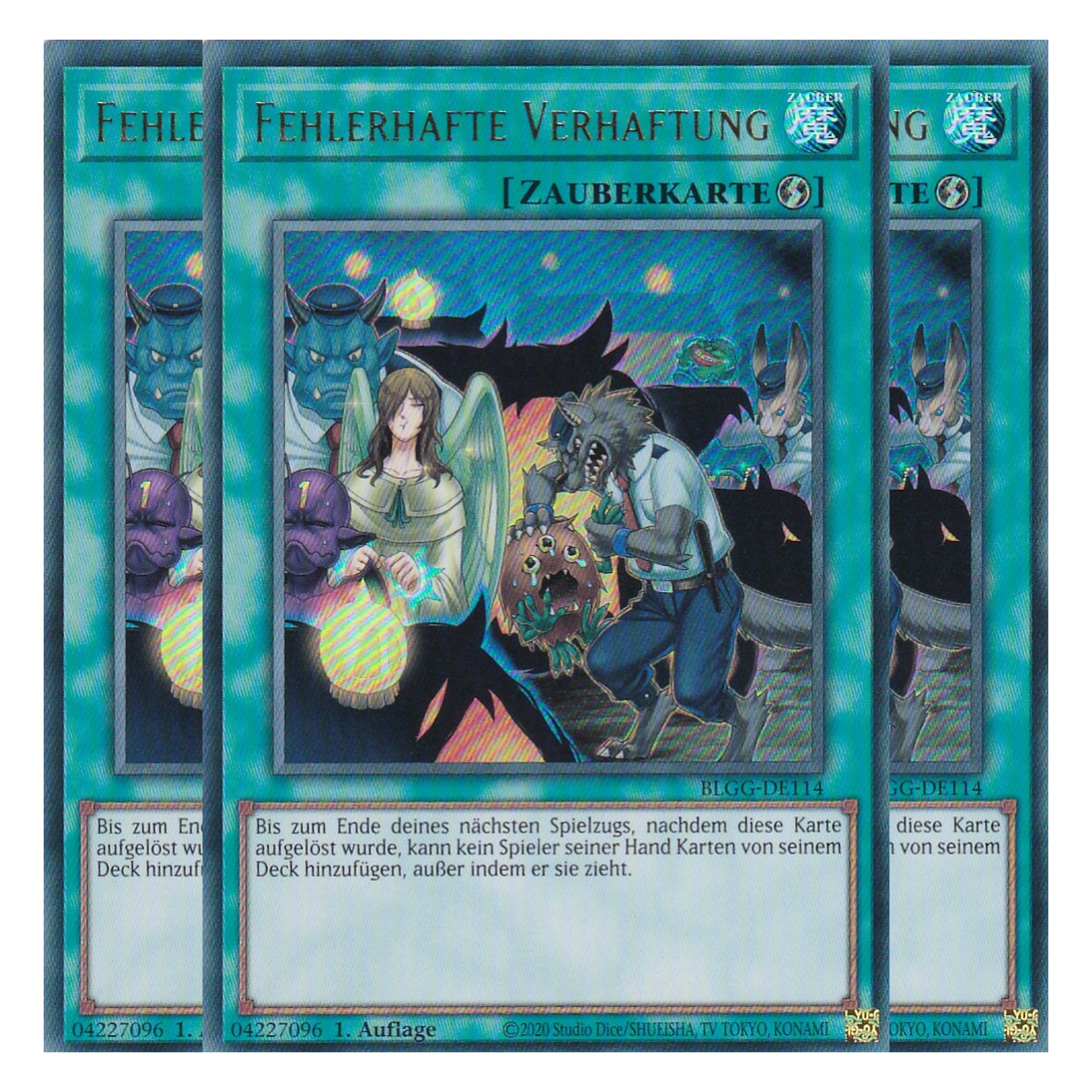 Fehlerhafte Verhaftung - BLGG-DE114 - Ultra Rare - Deutsch - 1. Auflage  - Battles of Legend: Glorious Gallery - Yu-Gi-Oh! - Playset (3 Kopien)