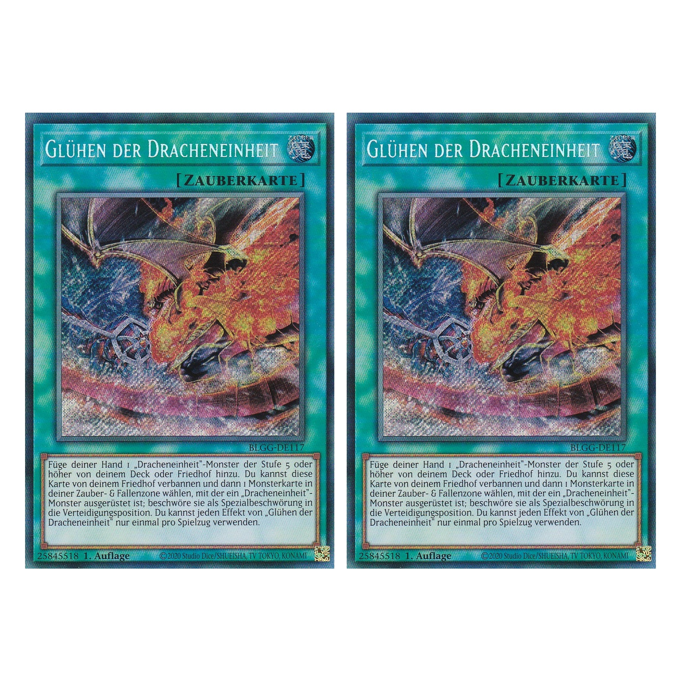 Glühen der Dracheneinheit - BLGG-DE117 - Secret Rare - Deutsch - 1. Auflage  - Battles of Legend: Glorious Gallery - Yu-Gi-Oh! - Duo Set (2 Stück)