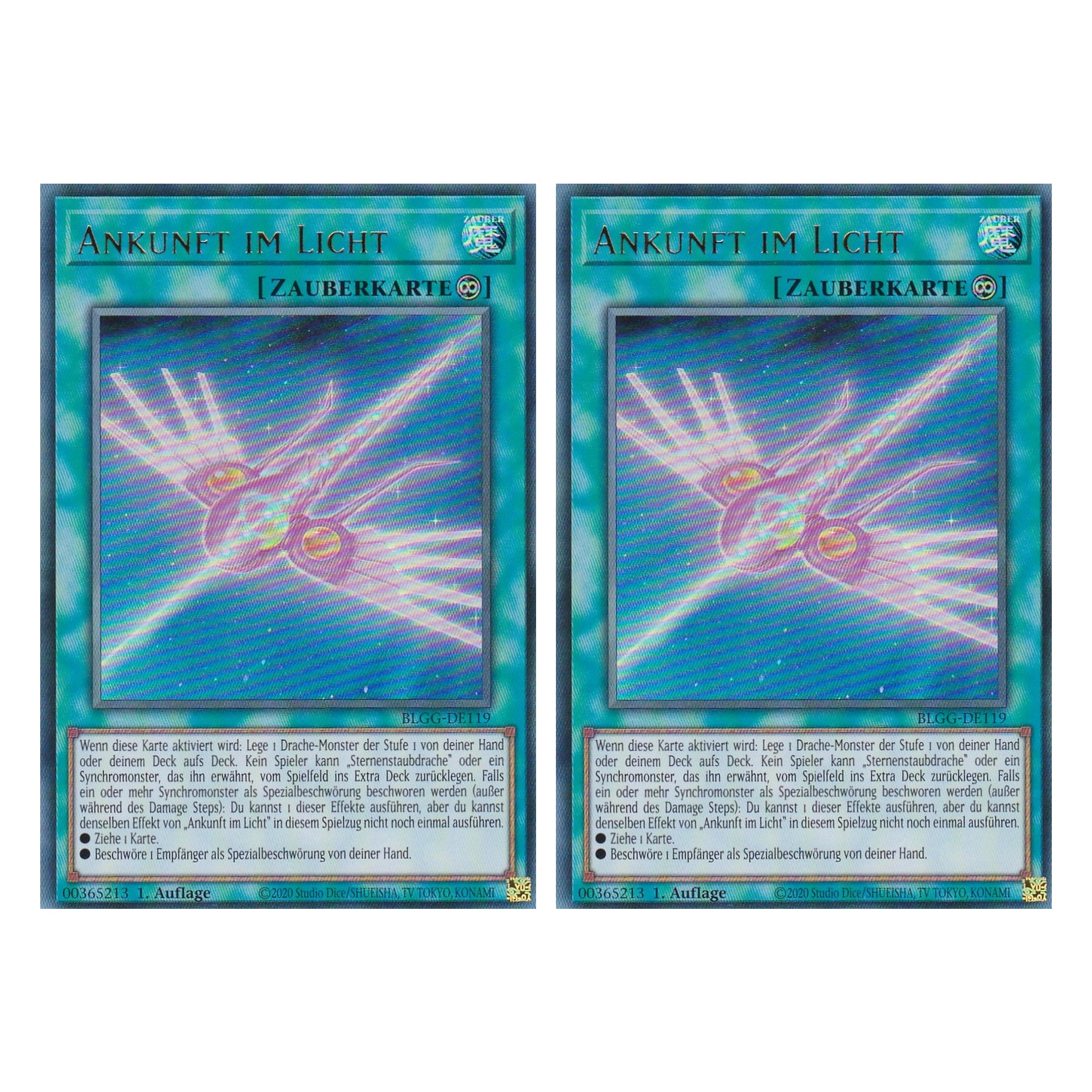 Ankunft im Licht - BLGG-DE119 - Ultra Rare - Deutsch - 1. Auflage  - Battles of Legend: Glorious Gallery - Yu-Gi-Oh! - Duo Set (2 Stück)