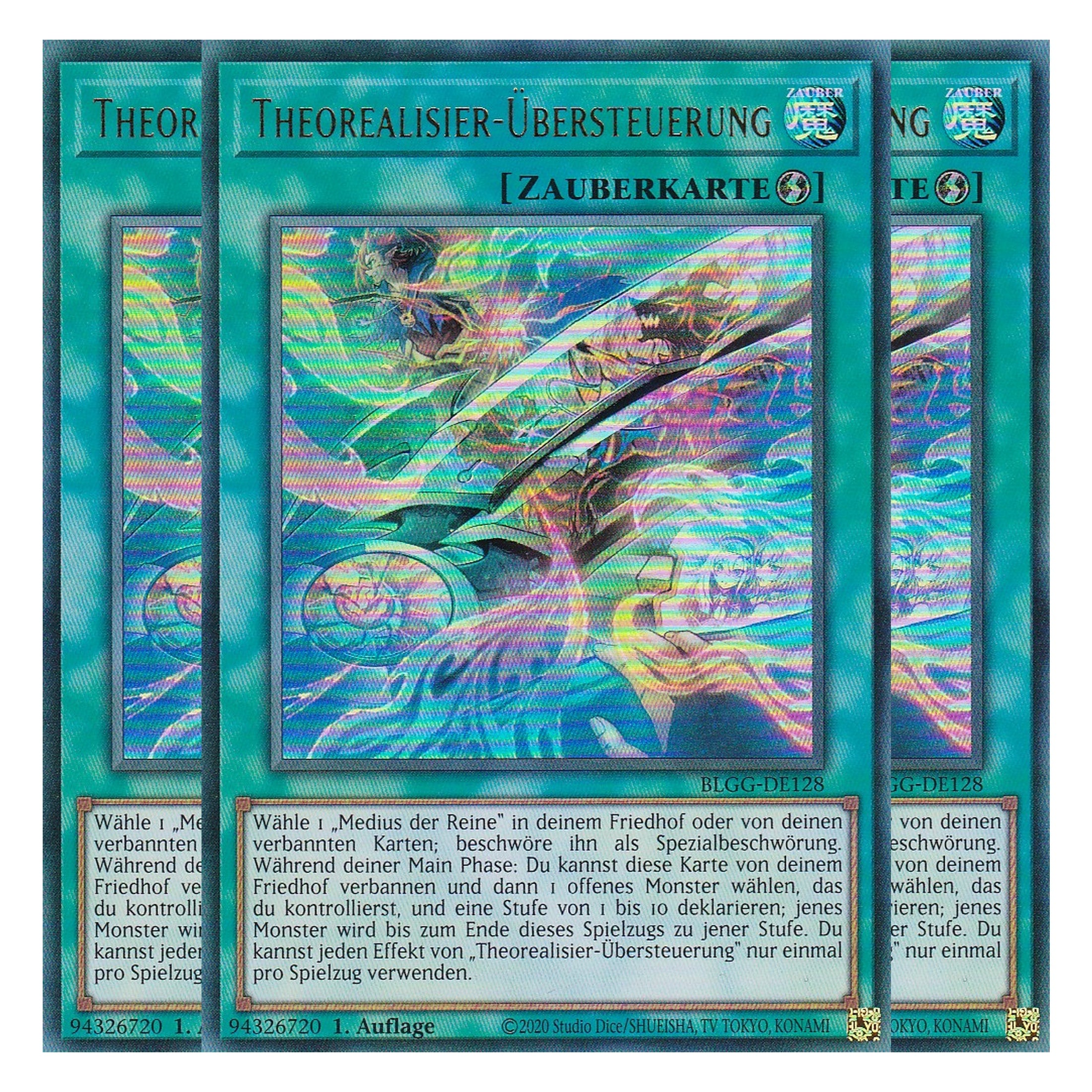 Theorealisier-Übersteuerung - BLGG-DE128 - Ultra Rare - Deutsch - 1. Auflage  - Battles of Legend: Glorious Gallery - Yu-Gi-Oh! - Playset (3 Kopien)