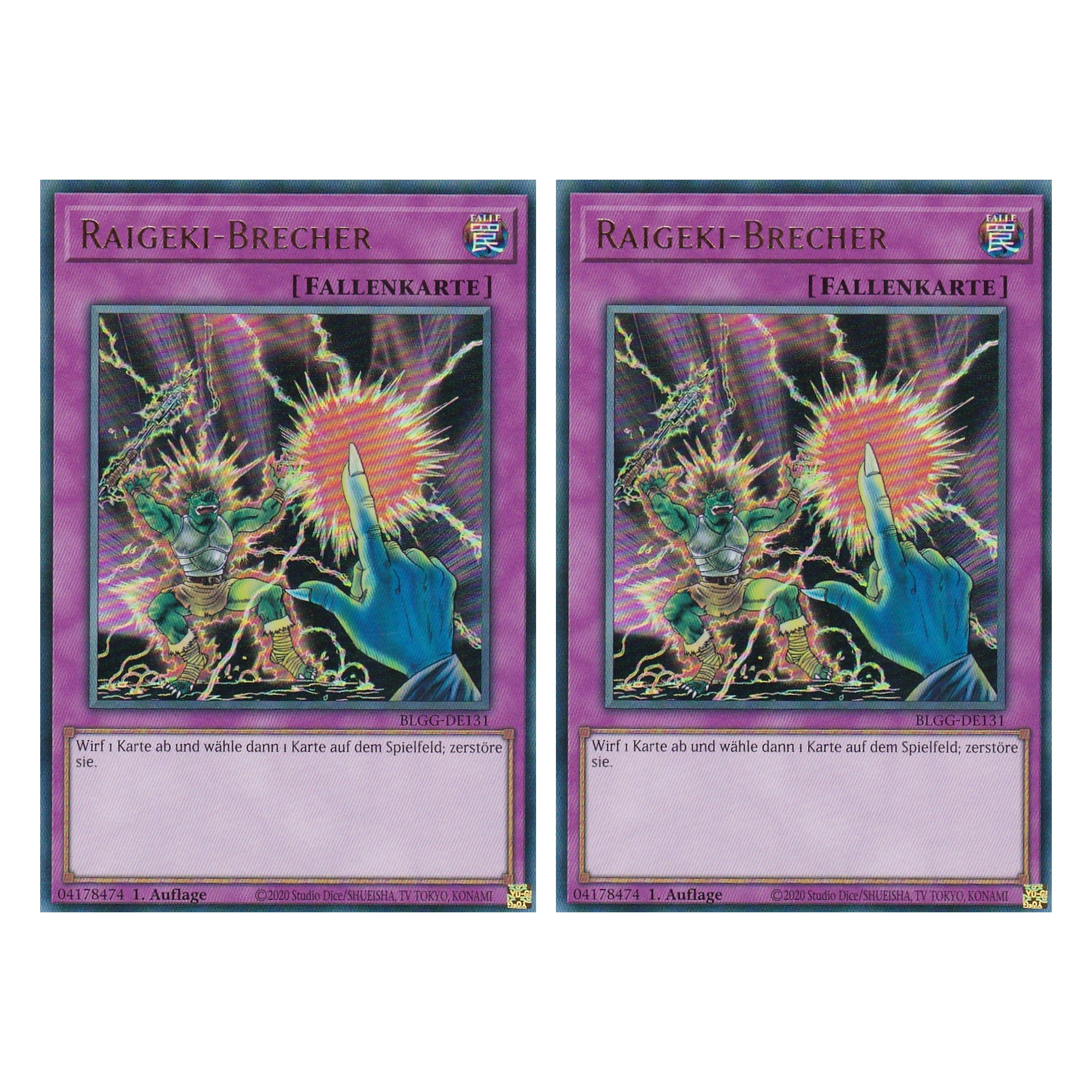 Raigeki-Brecher - BLGG-DE131 - Ultra Rare - Deutsch - 1. Auflage  - Battles of Legend: Glorious Gallery - Yu-Gi-Oh! - Duo Set (2 Stück)