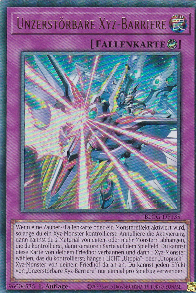 Unzerstörbare Xyz-Barriere - BLGG-DE135 - Ultra Rare - Deutsch - 1. Auflage - Battles of Legend: Glorious Gallery - Yu-Gi-Oh!