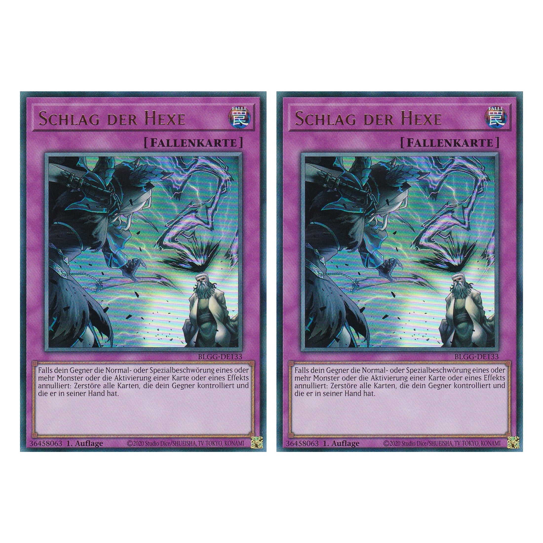 Schlag der Hexe - BLGG-DE133 - Ultra Rare - Deutsch - 1. Auflage  - Battles of Legend: Glorious Gallery - Yu-Gi-Oh! - Duo Set (2 Stück)