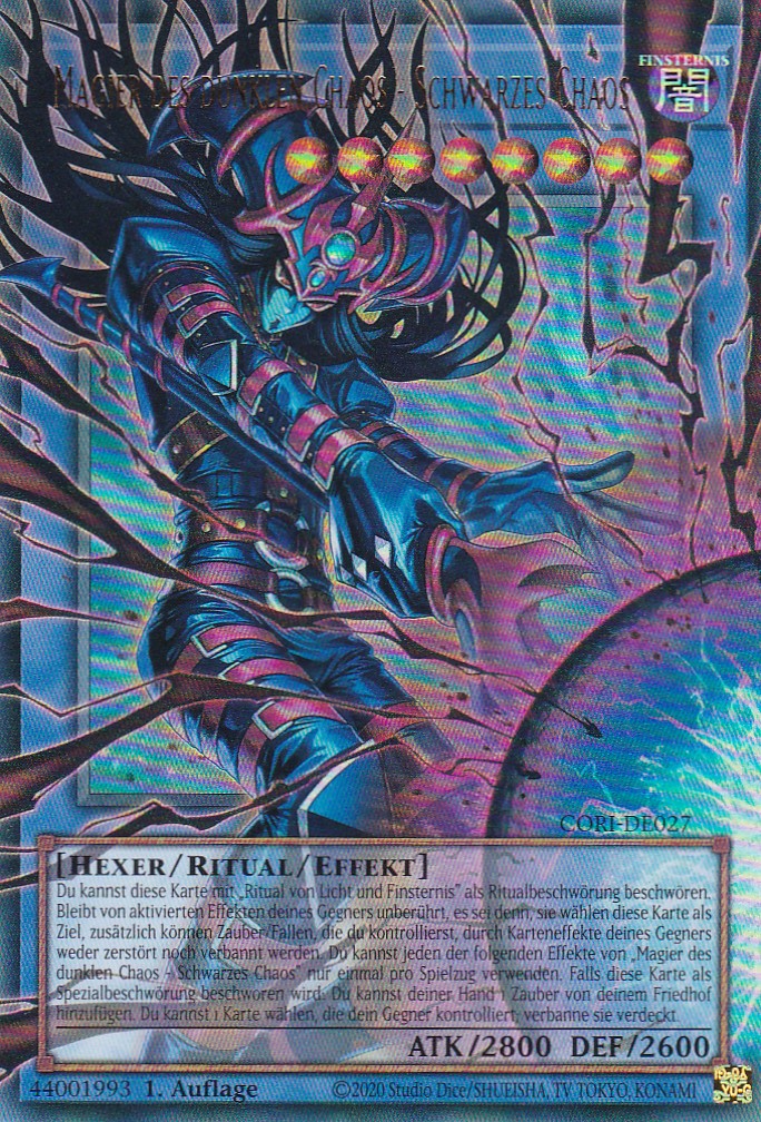 Magier des dunklen Chaos - Schwarzes Chaos - CORI-DE027 - Ultra Rare (Overframe) - Deutsch - 1. Auflage  - Chaos Origins - Yu-Gi-Oh!