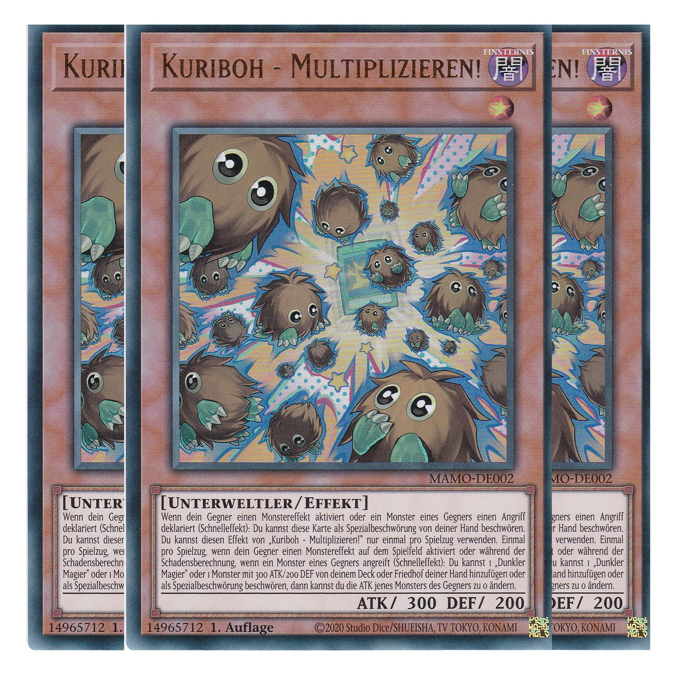 MAMO-DE002 - Kuriboh - Multiplizieren! - Ultra Rare - Deutsch - 1. Auflage - Magnificent Monsters - Playset (3 Kopien) - Yu-Gi-Oh!