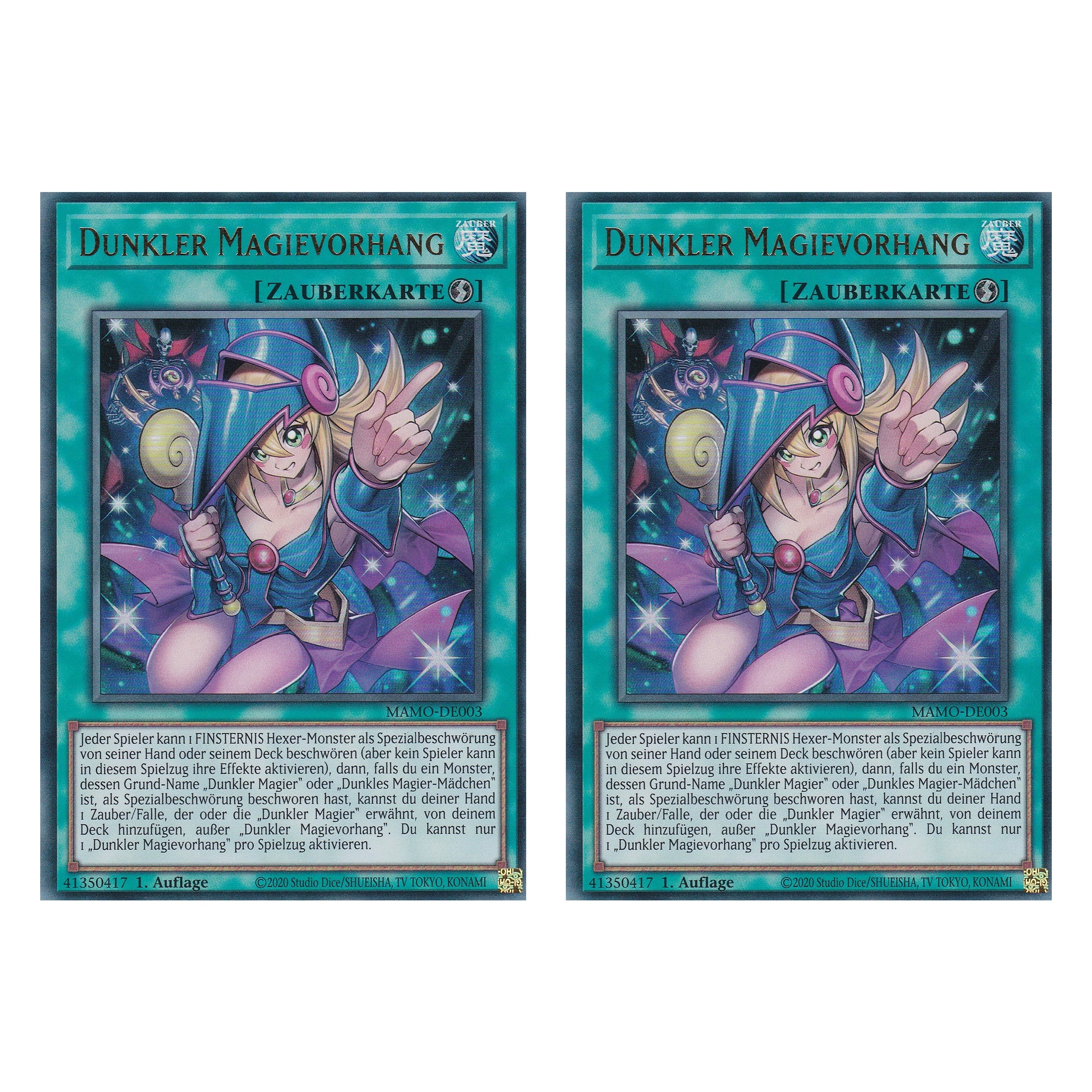 MAMO-DE003 - Dunkler Magievorhang - Ultra Rare - Deutsch - 1. Auflage - Magnificent Monsters - Duo Set (2 Stück) - Yu-Gi-Oh!