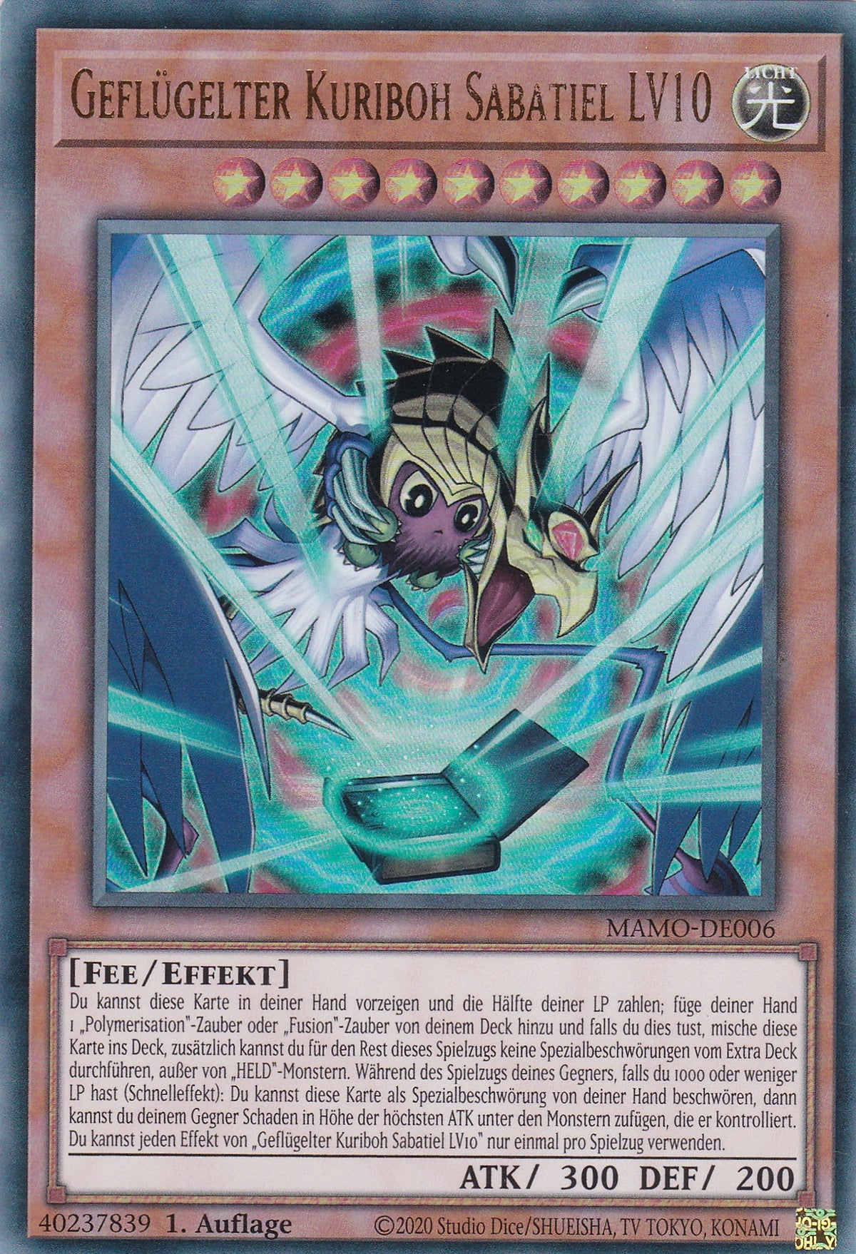 MAMO-DE006 - Geflügelter Kuriboh Sabatiel LV10 - Ultra Rare - Deutsch - 1. Auflage - Magnificent Monsters - Yu-Gi-Oh!