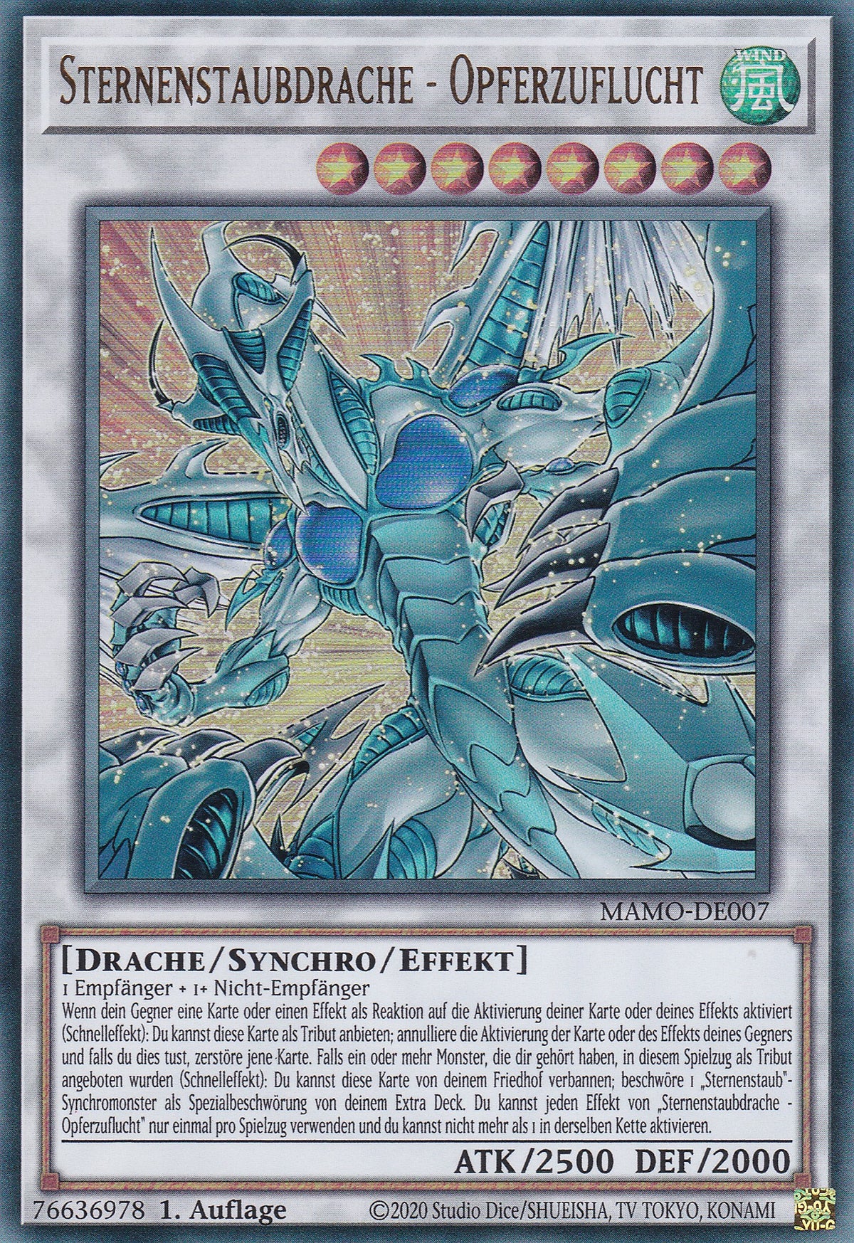 MAMO-DE007 - Sternenstaubdrache - Opferzuflucht - Ultra Rare - Deutsch - 1. Auflage - Magnificent Monsters - Yu-Gi-Oh!