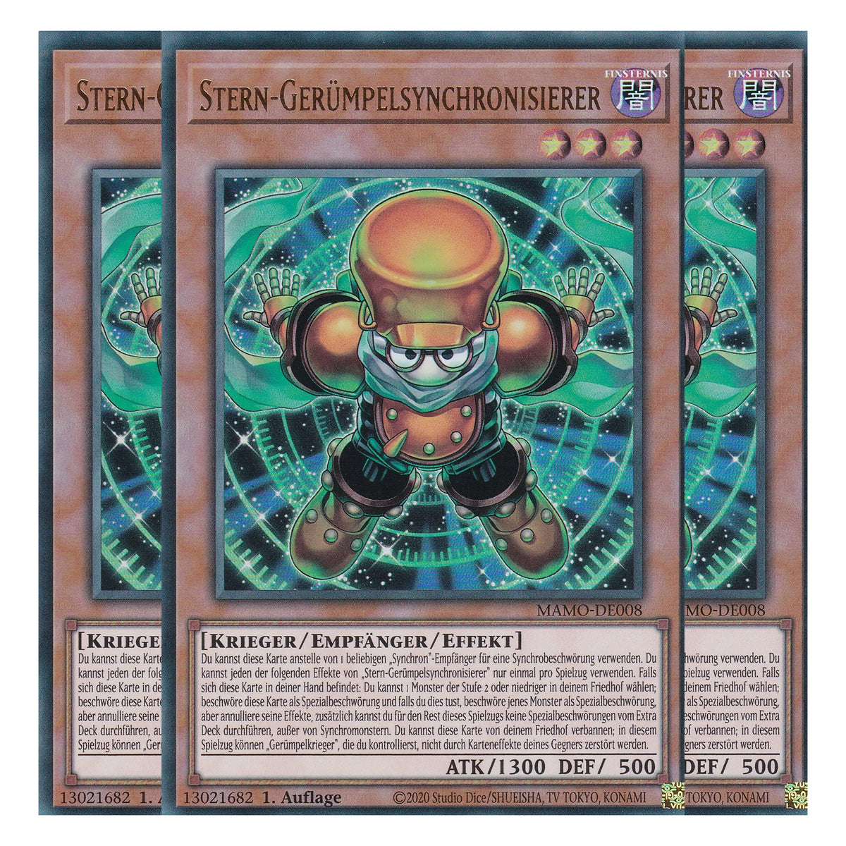 MAMO-DE008 - Stern-Gerümpelsynchronisierer - Ultra Rare - Deutsch - 1. Auflage - Magnificent Monsters - Playset (3 Kopien) - Yu-Gi-Oh!