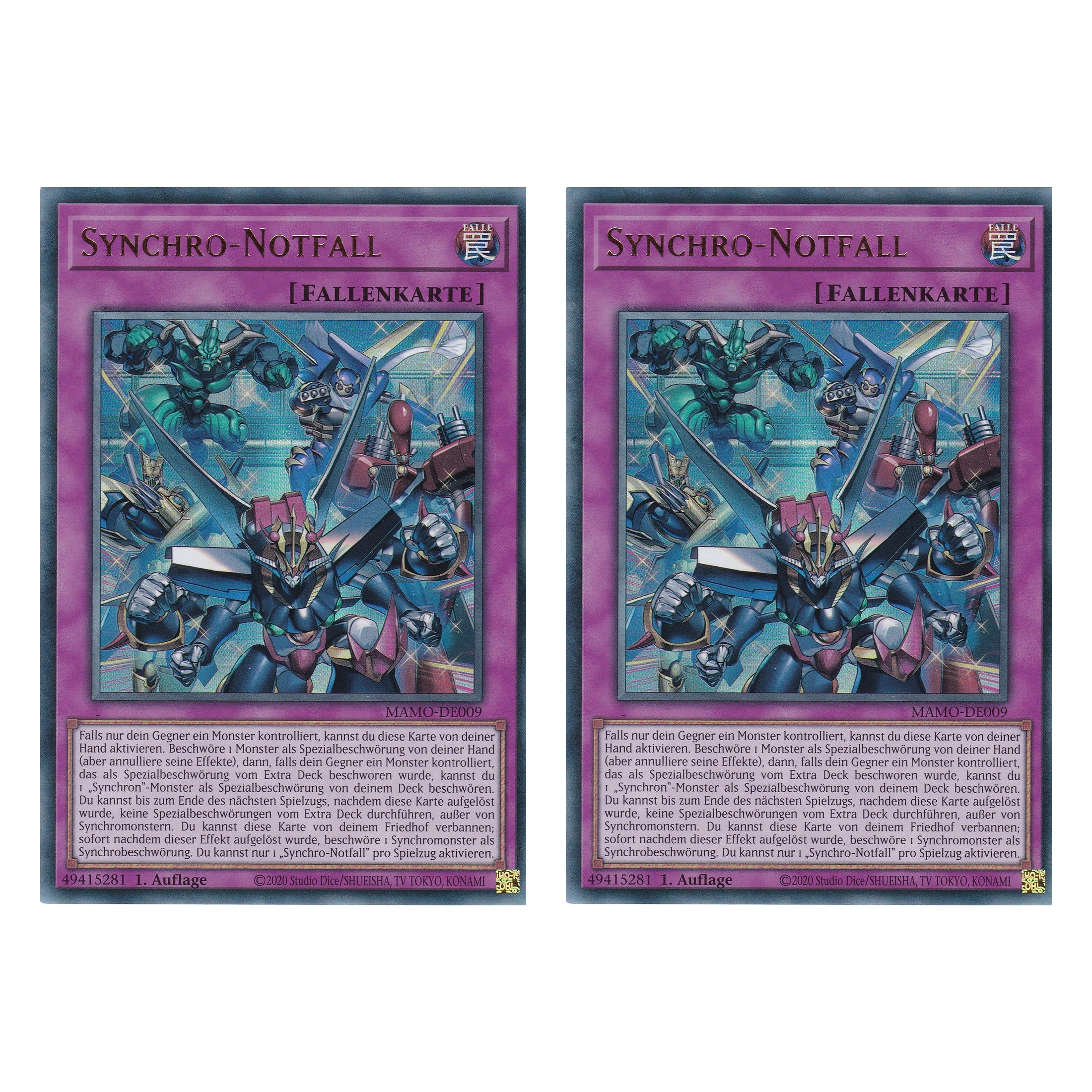 MAMO-DE009 - Synchro-Notfall - Ultra Rare - Deutsch - 1. Auflage - Magnificent Monsters - Duo Set (2 Stück) - Yu-Gi-Oh!