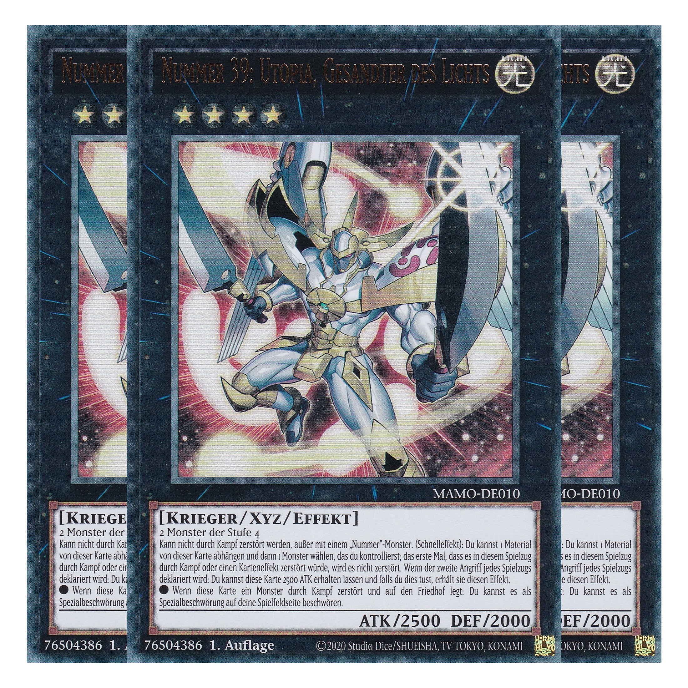 MAMO-DE010 - Nummer 39: Utopia, Gesandter des Lichts - Ultra Rare - Deutsch - 1. Auflage - Magnificent Monsters - Playset (3 Kopien) - Yu-Gi-Oh!