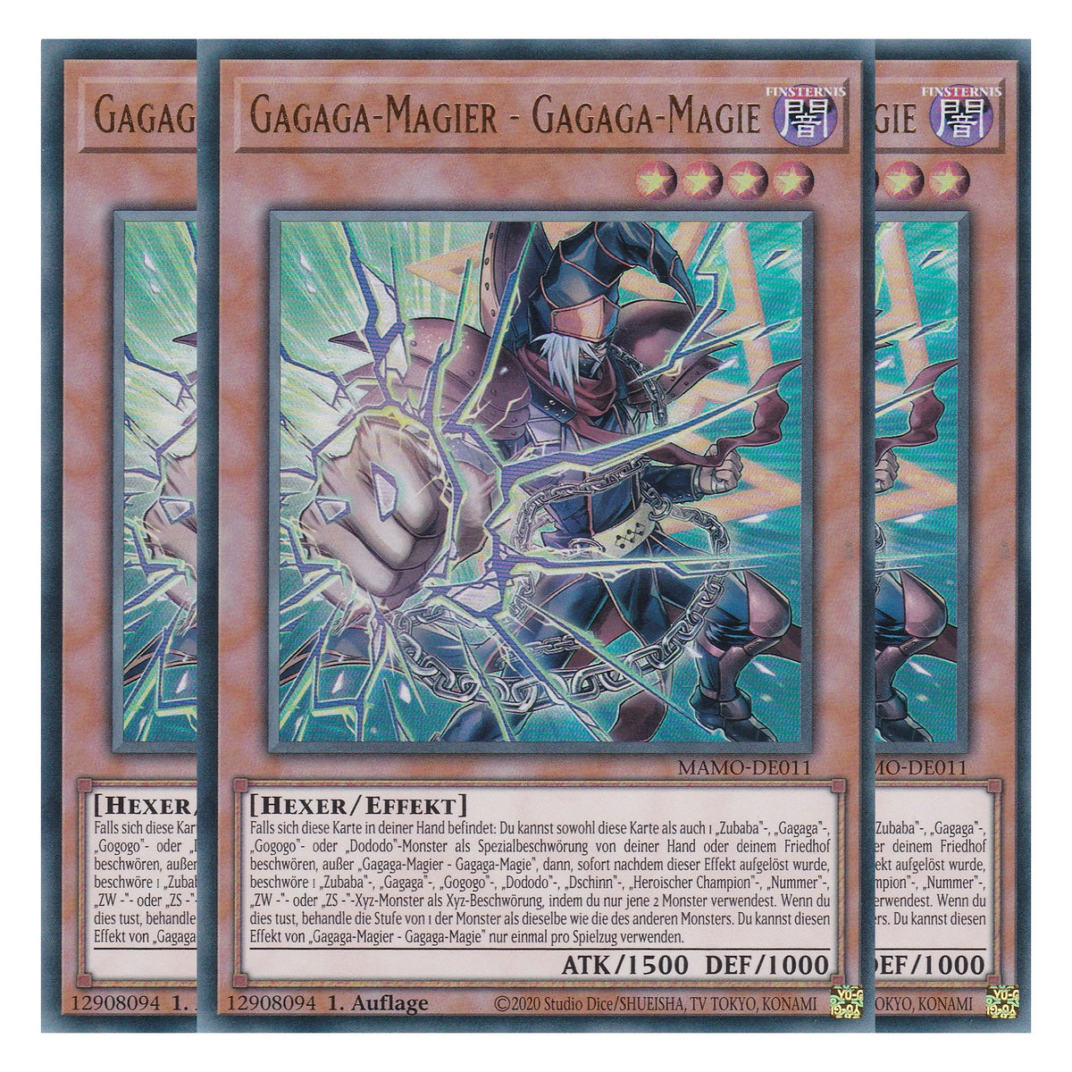 MAMO-DE011 - Gagaga-Magier - Gagaga-Magie - Ultra Rare - Deutsch - 1. Auflage - Magnificent Monsters - Playset (3 Kopien) - Yu-Gi-Oh!