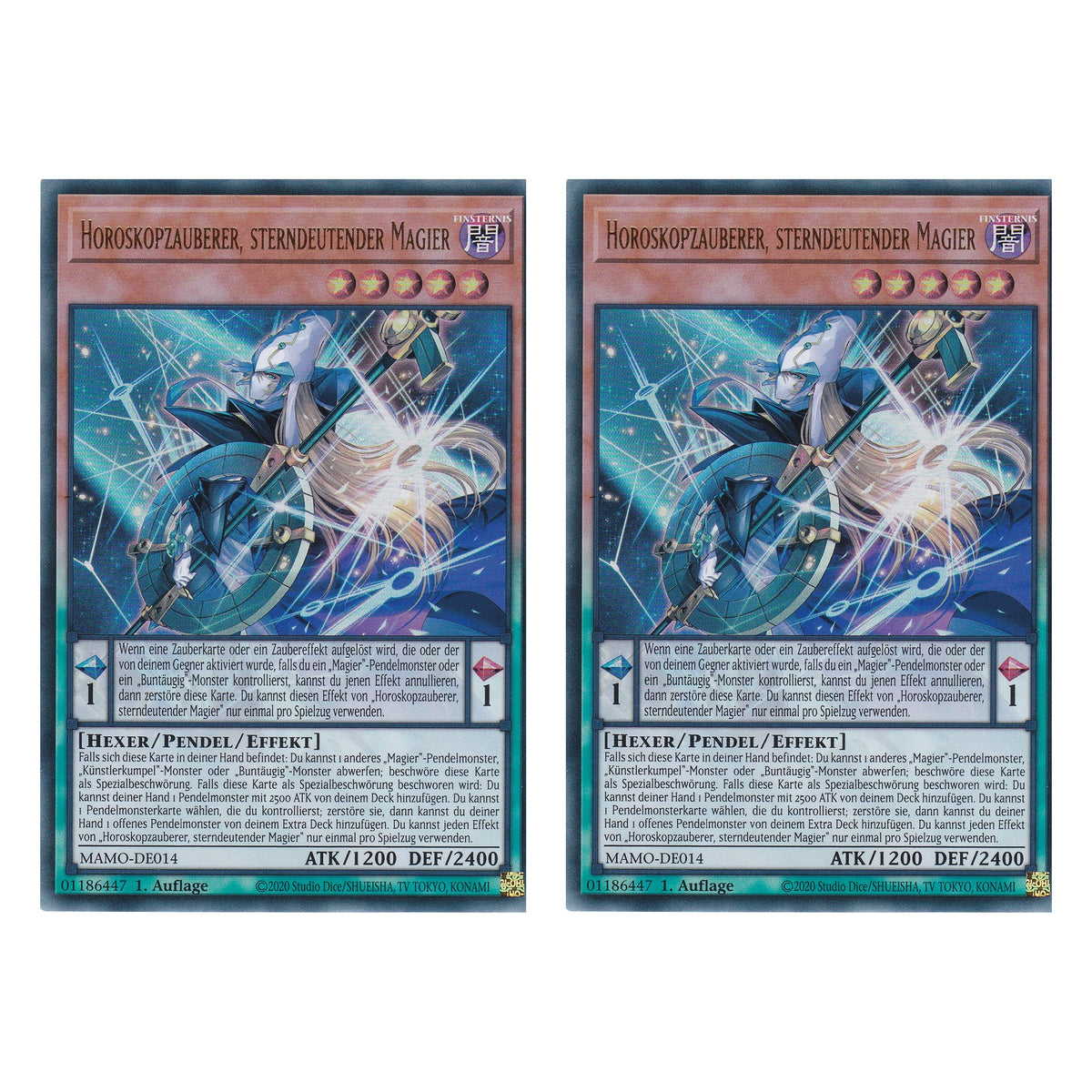 MAMO-DE014 - Horoskopzauberer, sterndeutender Magier - Ultra Rare - Deutsch - 1. Auflage - Magnificent Monsters - Duo Set (2 Stück) - Yu-Gi-Oh!