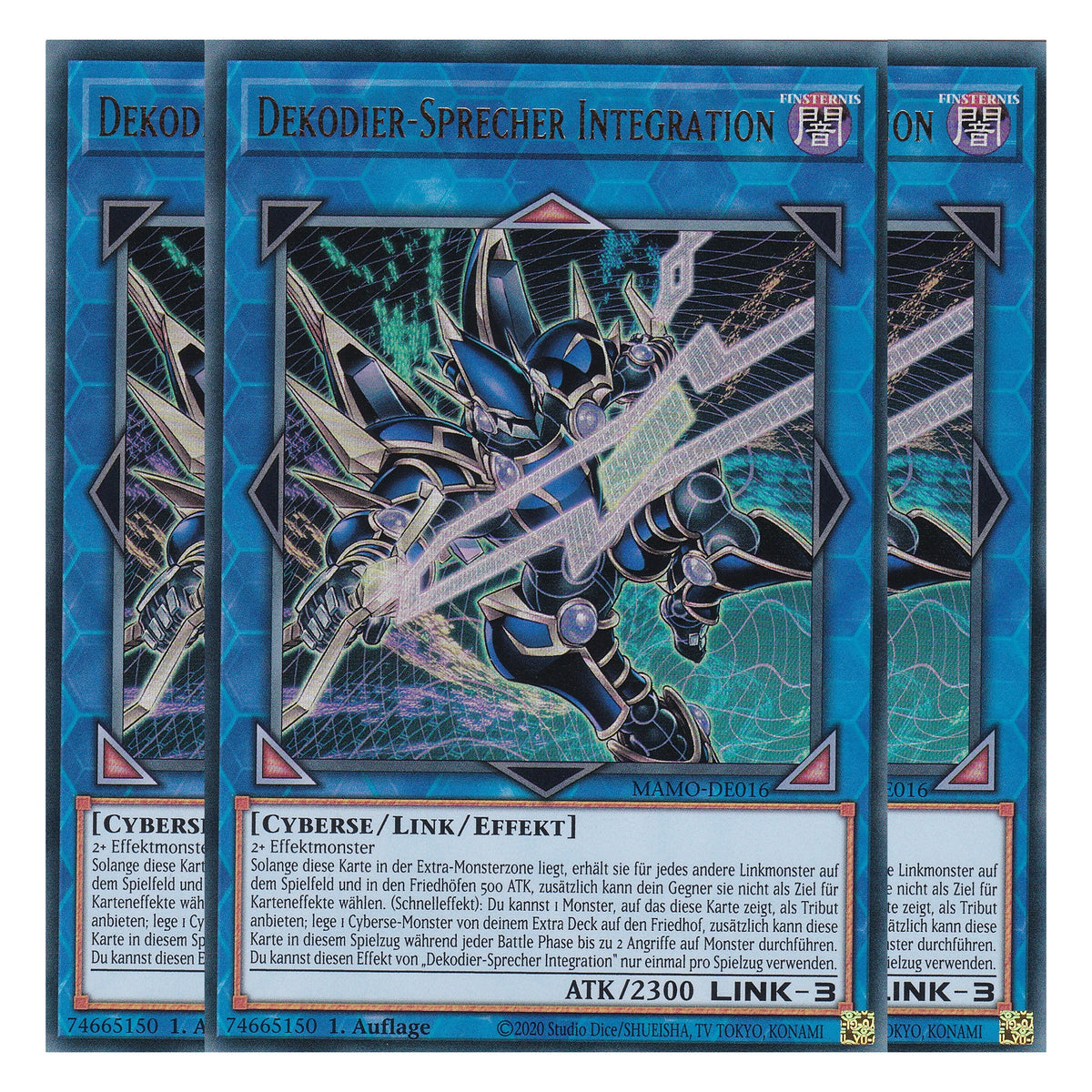 MAMO-DE016 - Dekodier-Sprecher Integration - Ultra Rare - Deutsch - 1. Auflage - Magnificent Monsters - Playset (3 Kopien) - Yu-Gi-Oh!