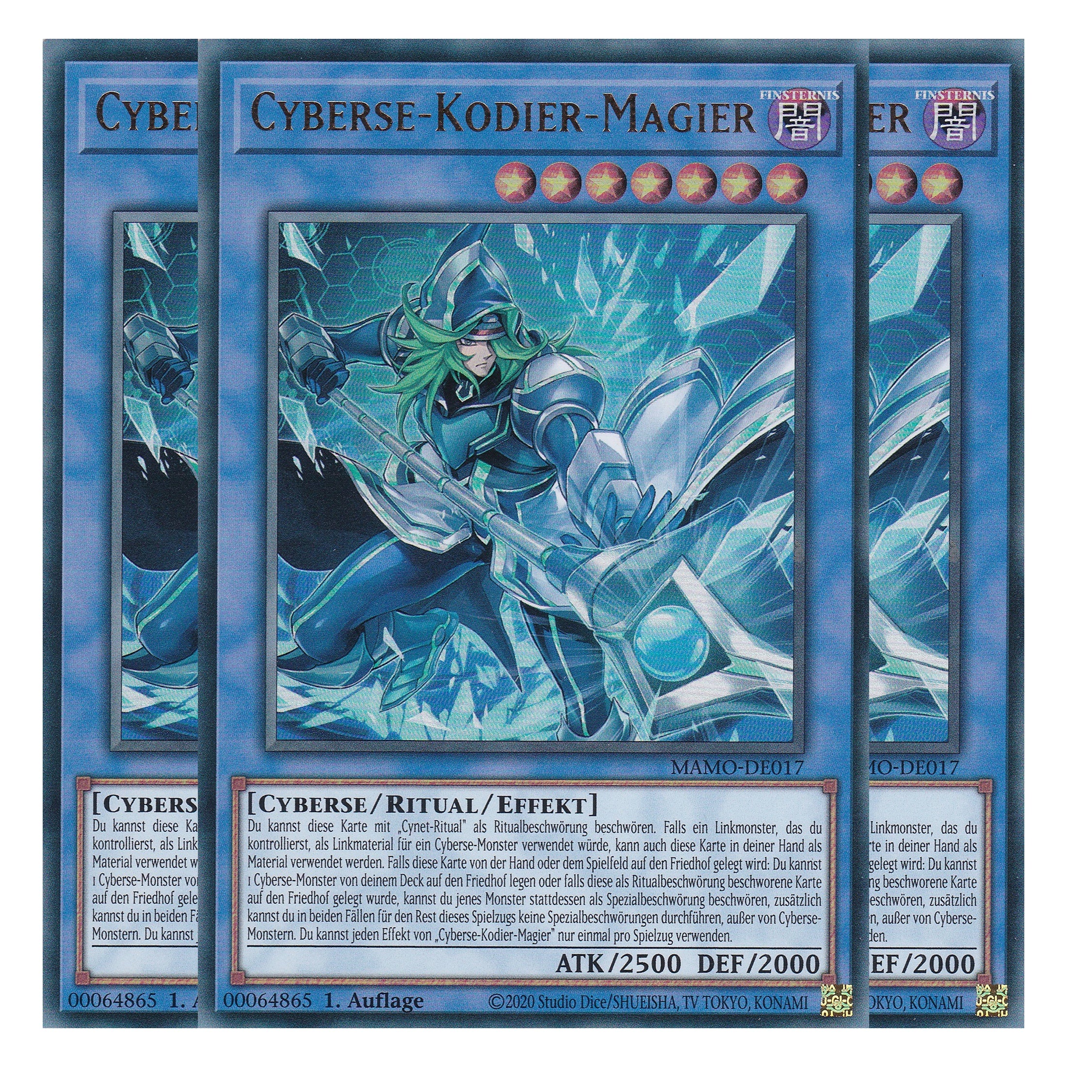 MAMO-DE017 - Cyberse-Kodier-Magier - Ultra Rare - Deutsch - 1. Auflage - Magnificent Monsters - Playset (3 Kopien) - Yu-Gi-Oh!