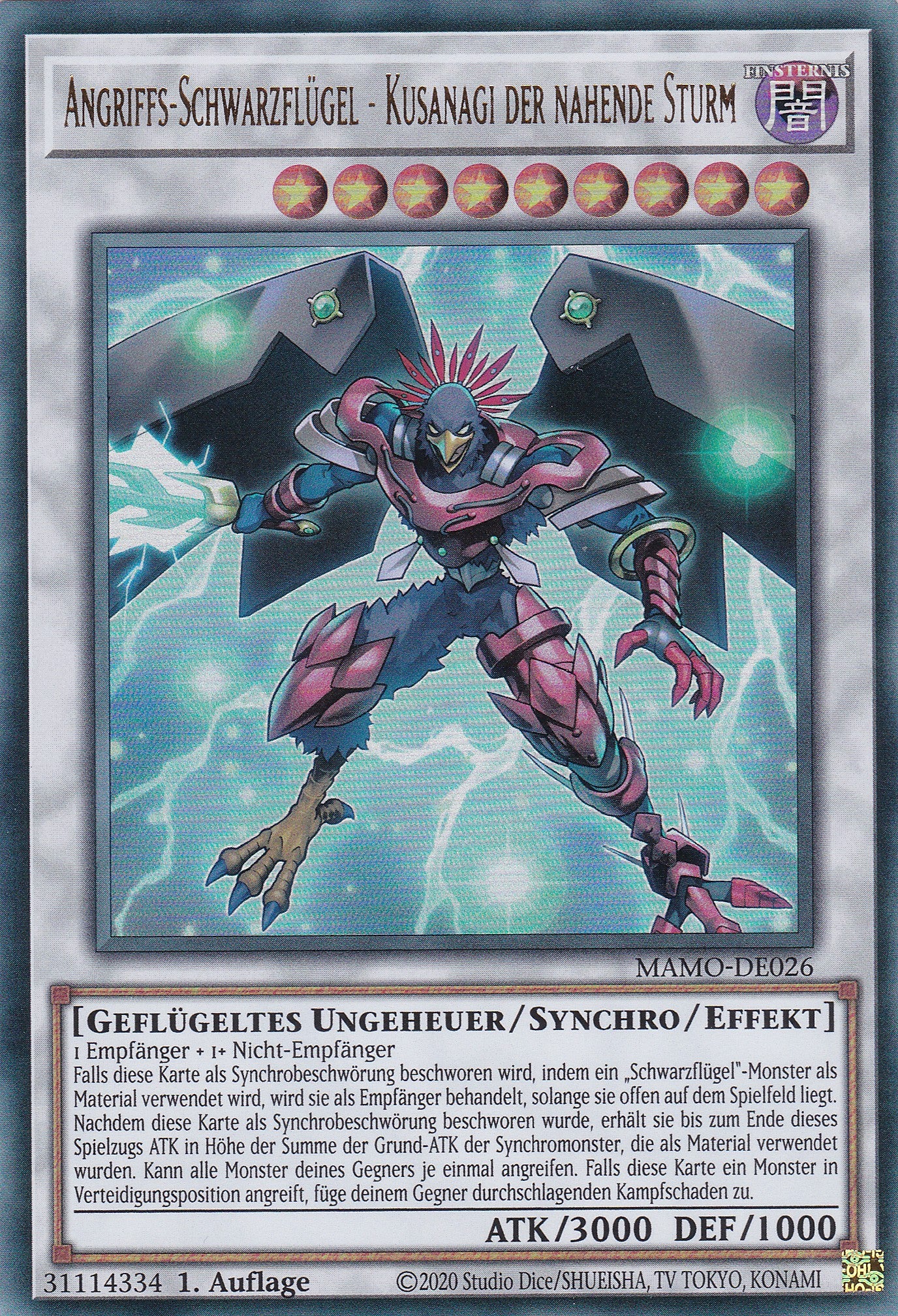MAMO-DE026 - Angriffs-Schwarzflügel - Kusanagi der nahende Sturm - Ultra Rare - Deutsch - 1. Auflage - Magnificent Monsters - Yu-Gi-Oh!