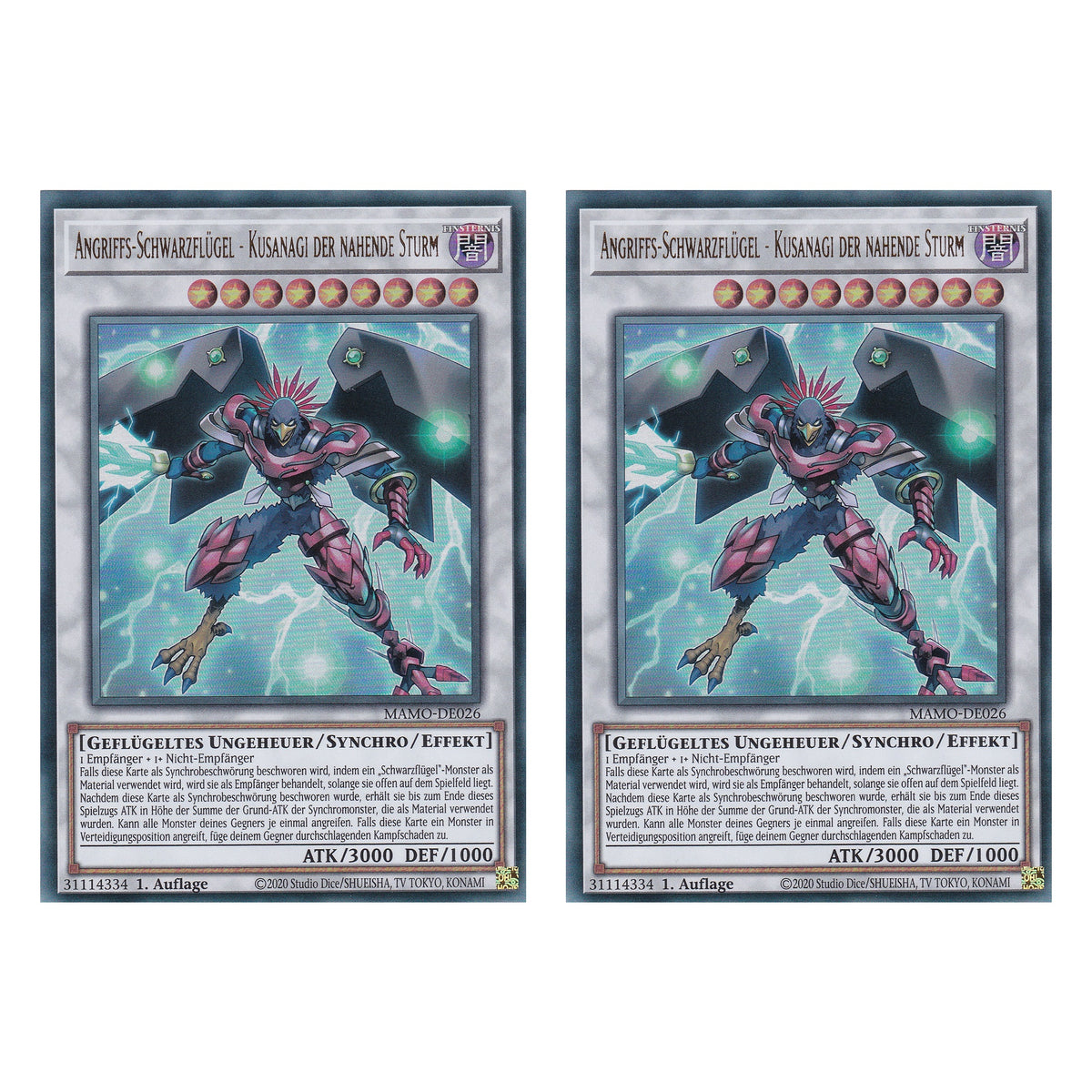 MAMO-DE026 - Angriffs-Schwarzflügel - Kusanagi der nahende Sturm - Ultra Rare - Deutsch - 1. Auflage - Magnificent Monsters - Duo Set (2 Stück) - Yu-Gi-Oh!