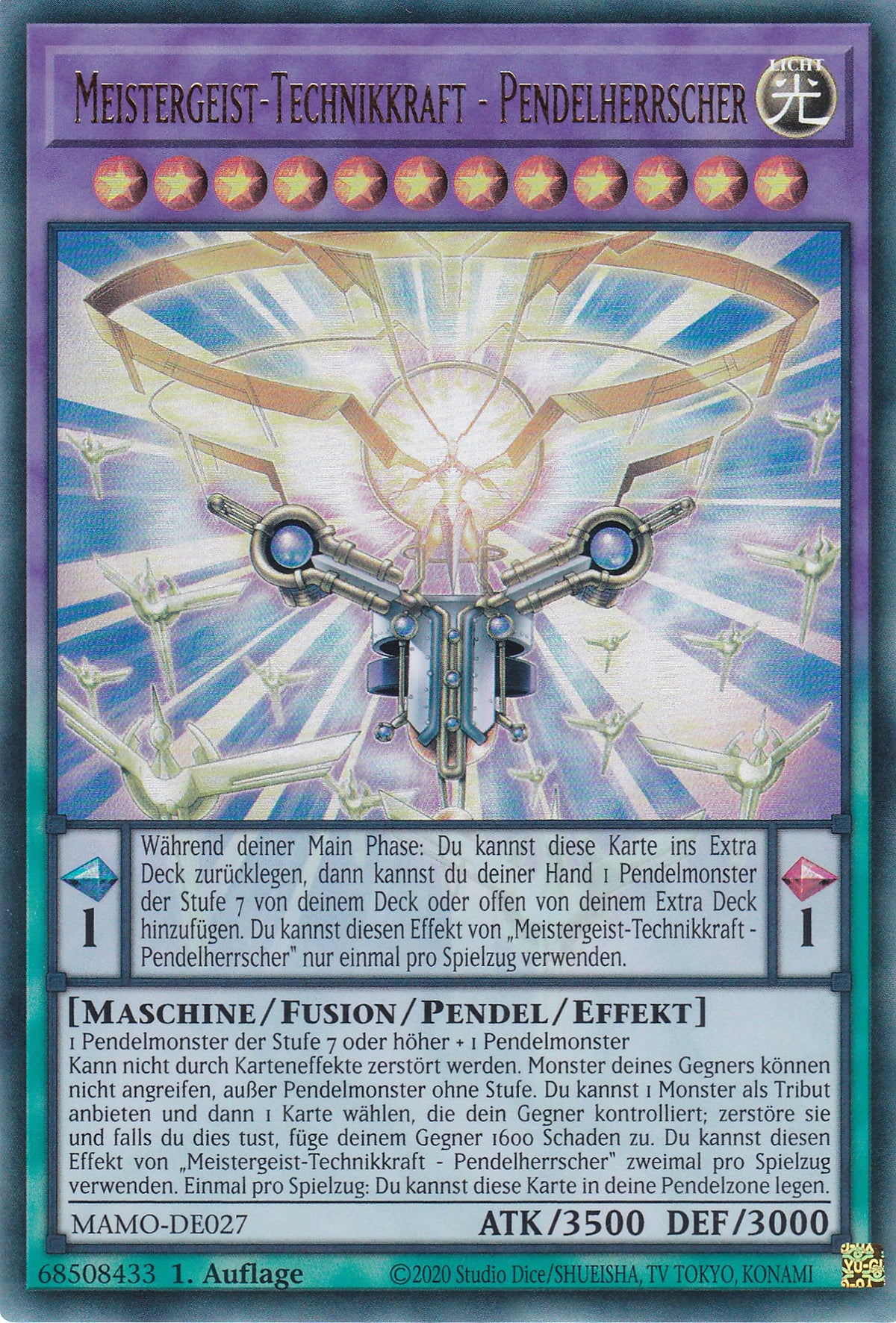MAMO-DE027 - Meistergeist-Technikkraft - Pendelherrscher - Ultra Rare - Deutsch - 1. Auflage - Magnificent Monsters - Yu-Gi-Oh!