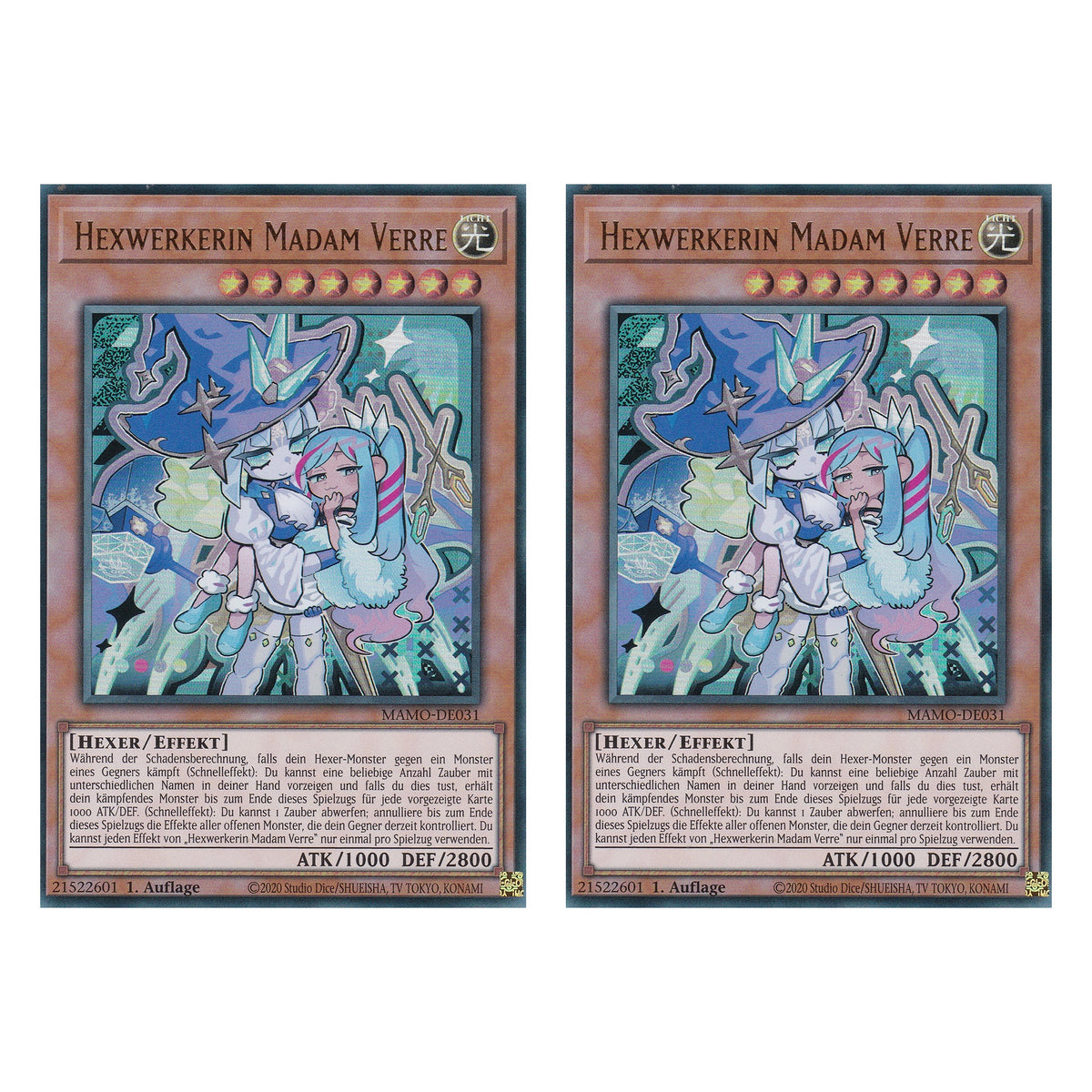 MAMO-DE031 - Hexwerkerin Madam Verre - Ultra Rare - Deutsch - 1. Auflage - Magnificent Monsters - Duo Set (2 Stück) - Yu-Gi-Oh!