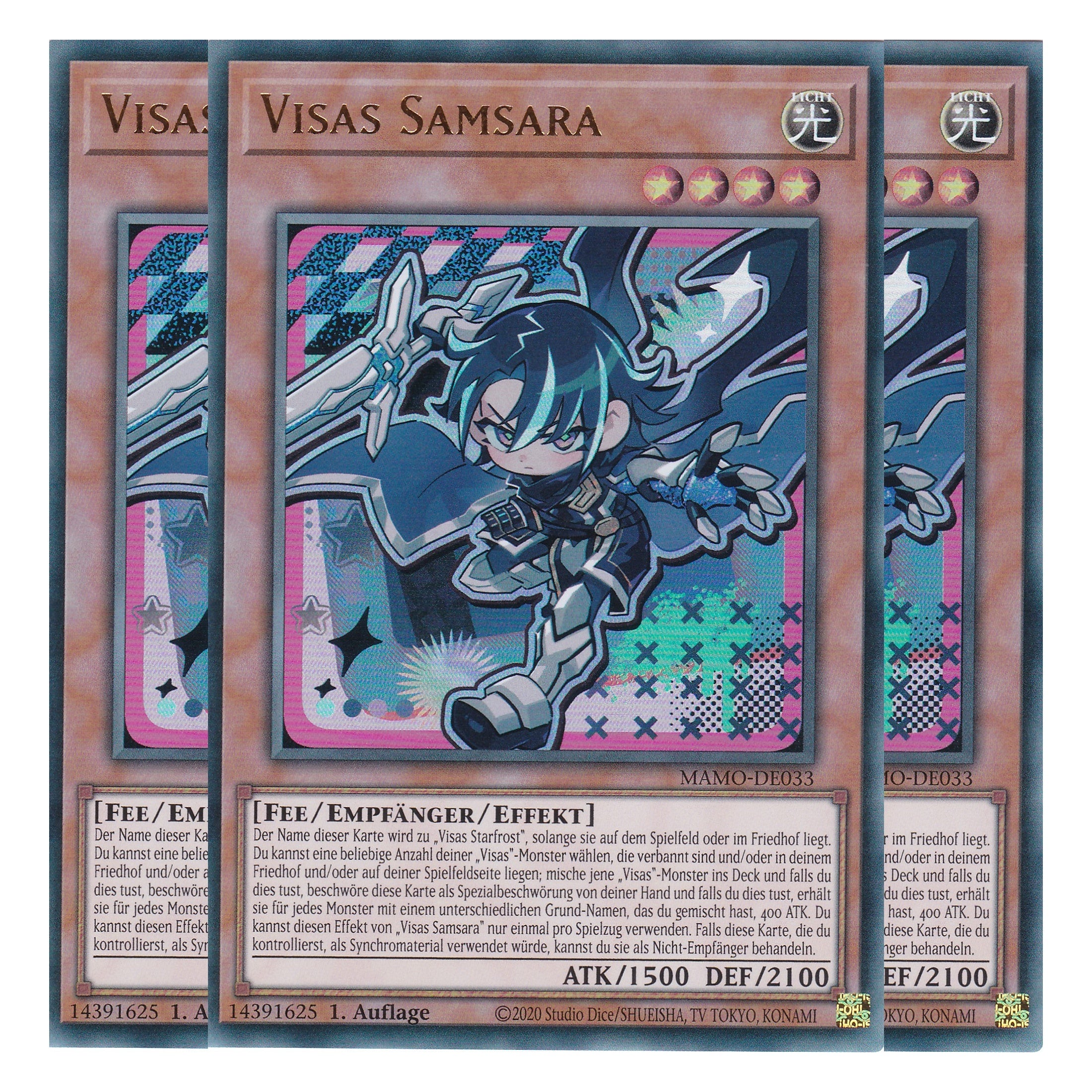 MAMO-DE033 - Visas Samsara - Ultra Rare - Deutsch - 1. Auflage - Magnificent Monsters - Playset (3 Kopien) - Yu-Gi-Oh!