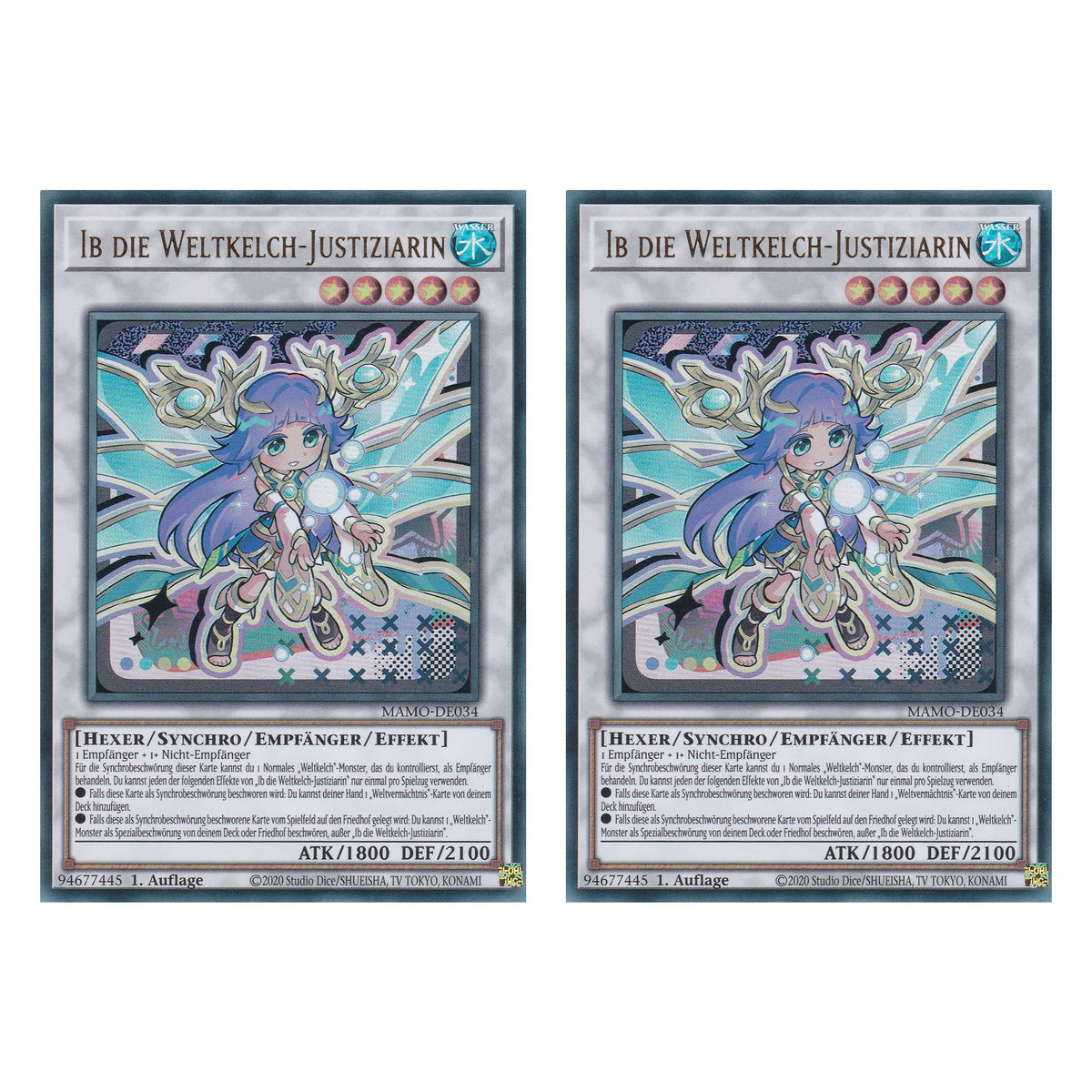 MAMO-DE034 - Ib die Weltkelch-Justiziarin - Ultra Rare - Deutsch - 1. Auflage - Magnificent Monsters - Duo Set (2 Stück) - Yu-Gi-Oh!
