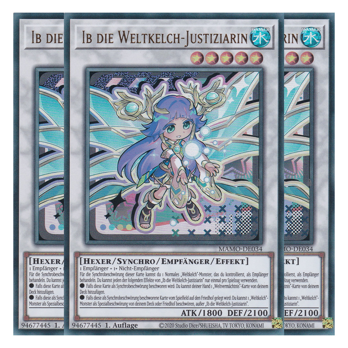 MAMO-DE034 - Ib die Weltkelch-Justiziarin - Ultra Rare - Deutsch - 1. Auflage - Magnificent Monsters - Playset (3 Kopien) - Yu-Gi-Oh!