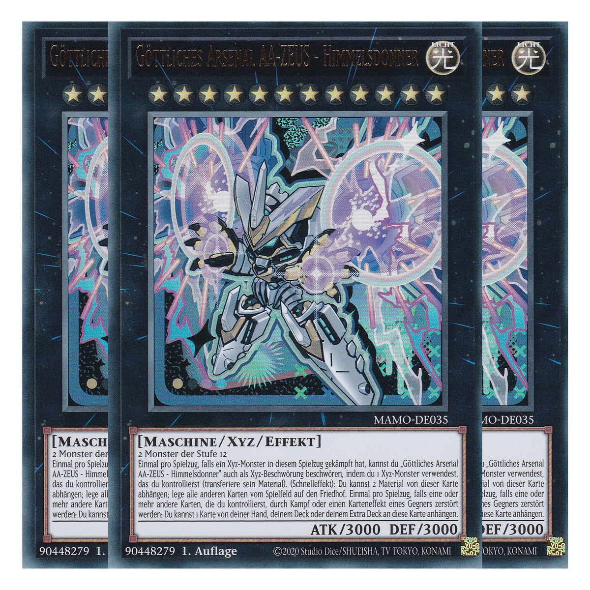 MAMO-DE035 - Göttliches Arsenal AA-ZEUS - Himmelsdonner - Ultra Rare - Deutsch - 1. Auflage - Magnificent Monsters - Playset (3 Kopien) - Yu-Gi-Oh!