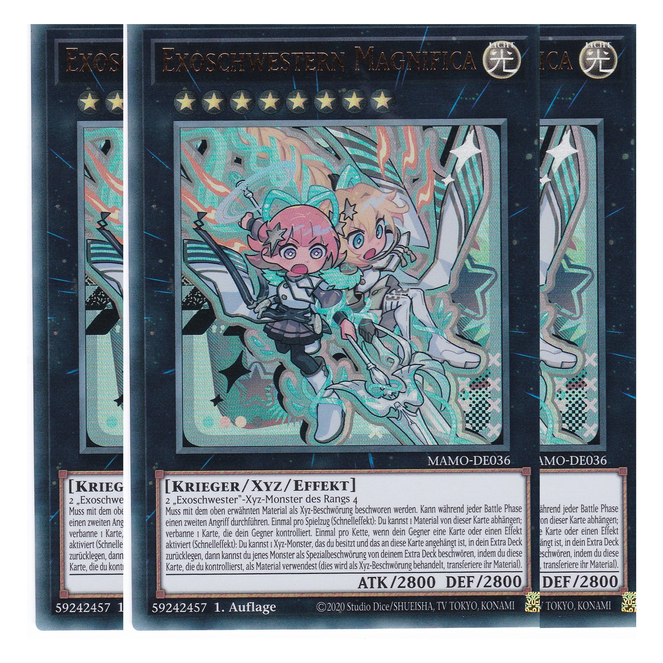 MAMO-DE036 - Exoschwestern Magnifica - Ultra Rare - Deutsch - 1. Auflage - Magnificent Monsters - Playset (3 Kopien) - Yu-Gi-Oh!