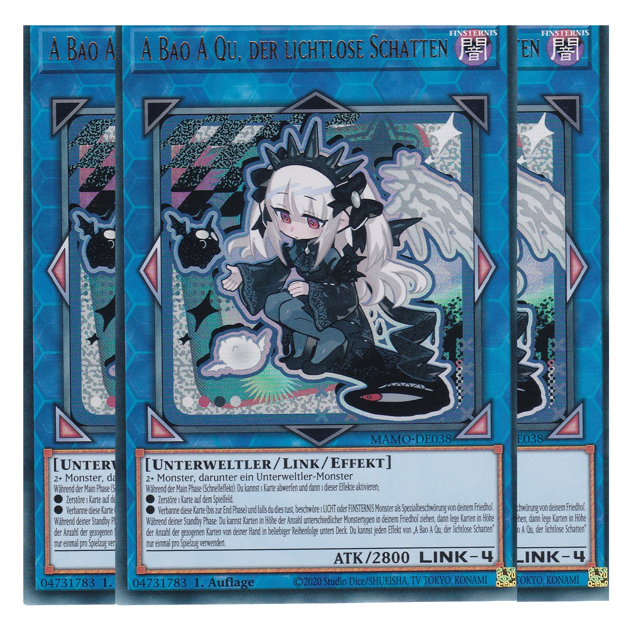 MAMO-DE038 - A Bao A Qu, der lichtlose Schatten - Ultra Rare - Deutsch - 1. Auflage - Magnificent Monsters - Playset (3 Kopien) - Yu-Gi-Oh!