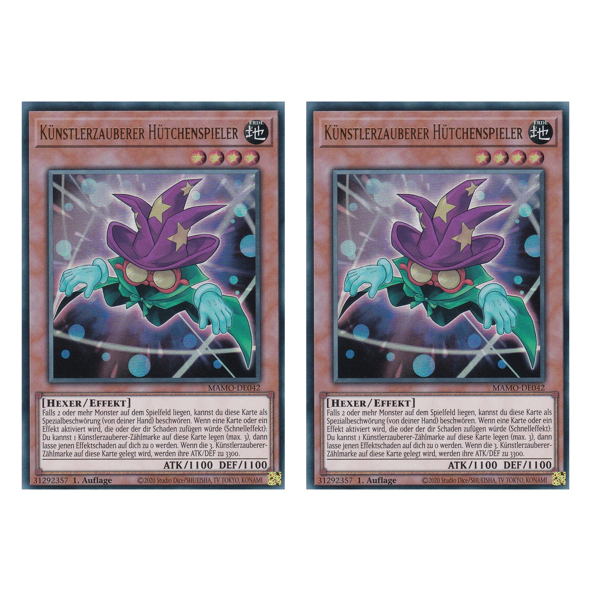 MAMO-DE042 - Künstlerzauberer Hütchenspieler - Ultra Rare - Deutsch - 1. Auflage - Magnificent Monsters - Duo Set (2 Stück) - Yu-Gi-Oh!