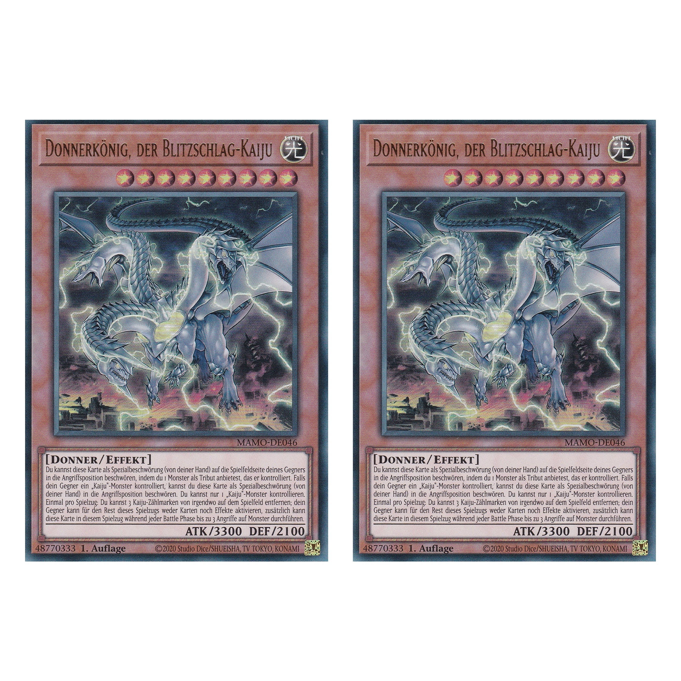 MAMO-DE046 - Donnerkönig, der Blitzschlag-Kaiju - Ultra Rare - Deutsch - 1. Auflage - Magnificent Monsters - Duo Set (2 Stück) - Yu-Gi-Oh!
