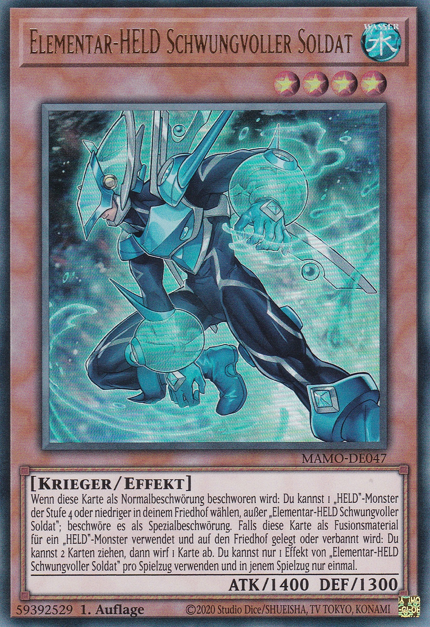 MAMO-DE047 - Elementar-HELD Schwungvoller Soldat - Ultra Rare - Deutsch - 1. Auflage - Magnificent Monsters - Yu-Gi-Oh!