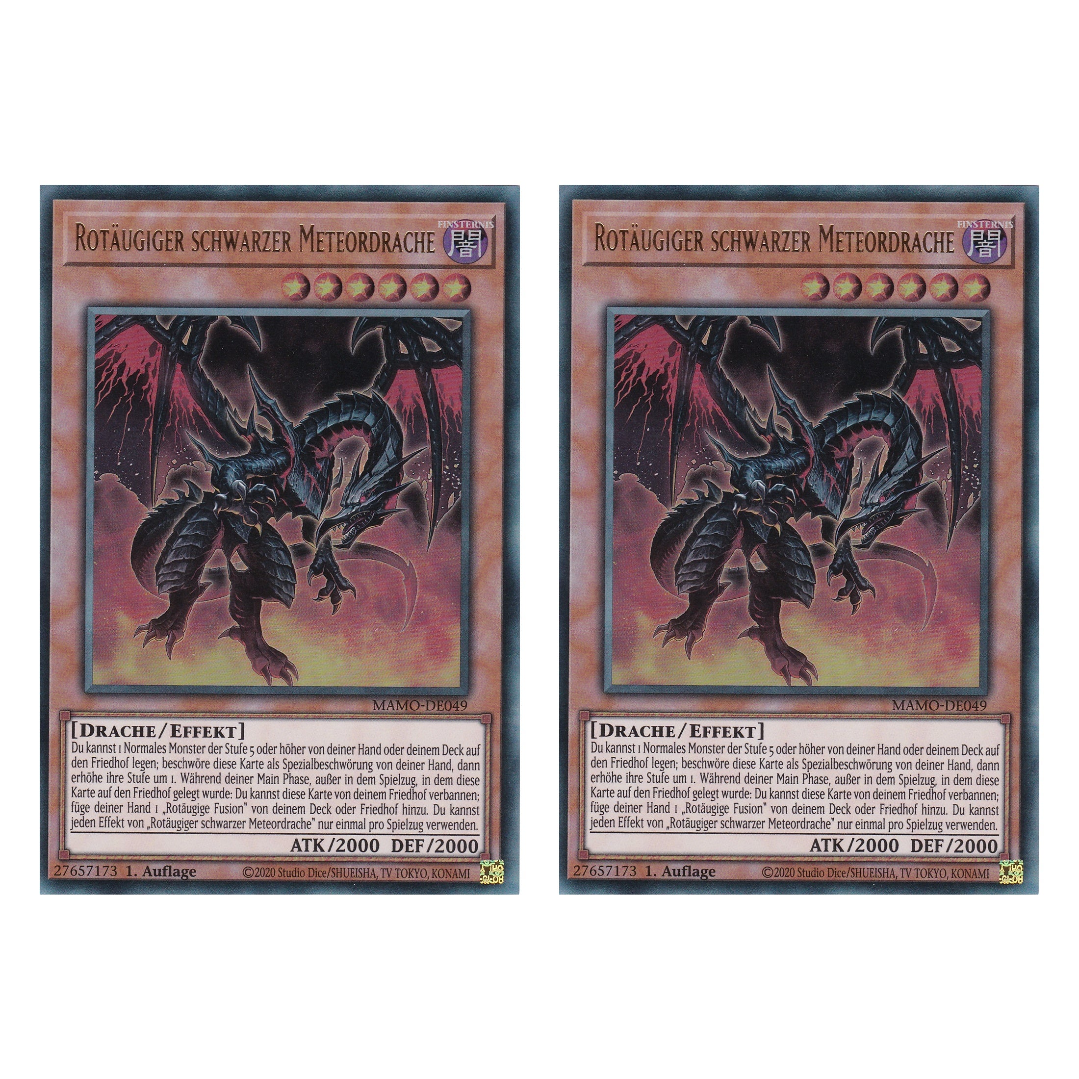 MAMO-DE049 - Rotäugiger schwarzer Meteordrache - Ultra Rare - Deutsch - 1. Auflage - Magnificent Monsters - Duo Set (2 Stück) - Yu-Gi-Oh!