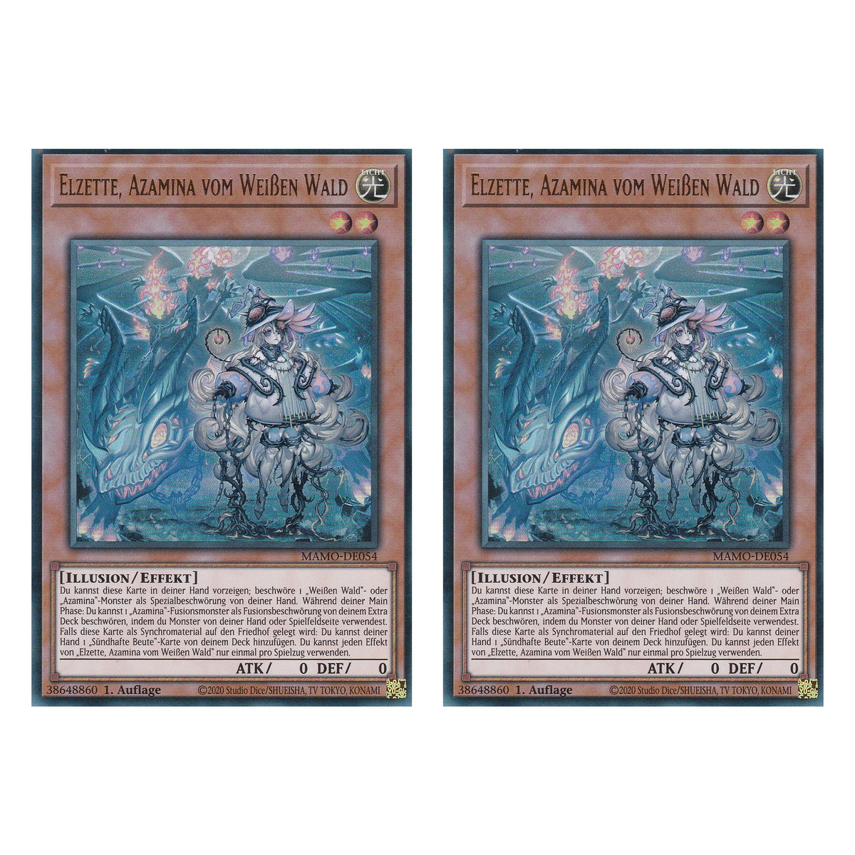 MAMO-DE054 - Elzette, Azamina vom Weißen Wald - Ultra Rare - Deutsch - 1. Auflage - Magnificent Monsters - Duo Set (2 Stück) - Yu-Gi-Oh!
