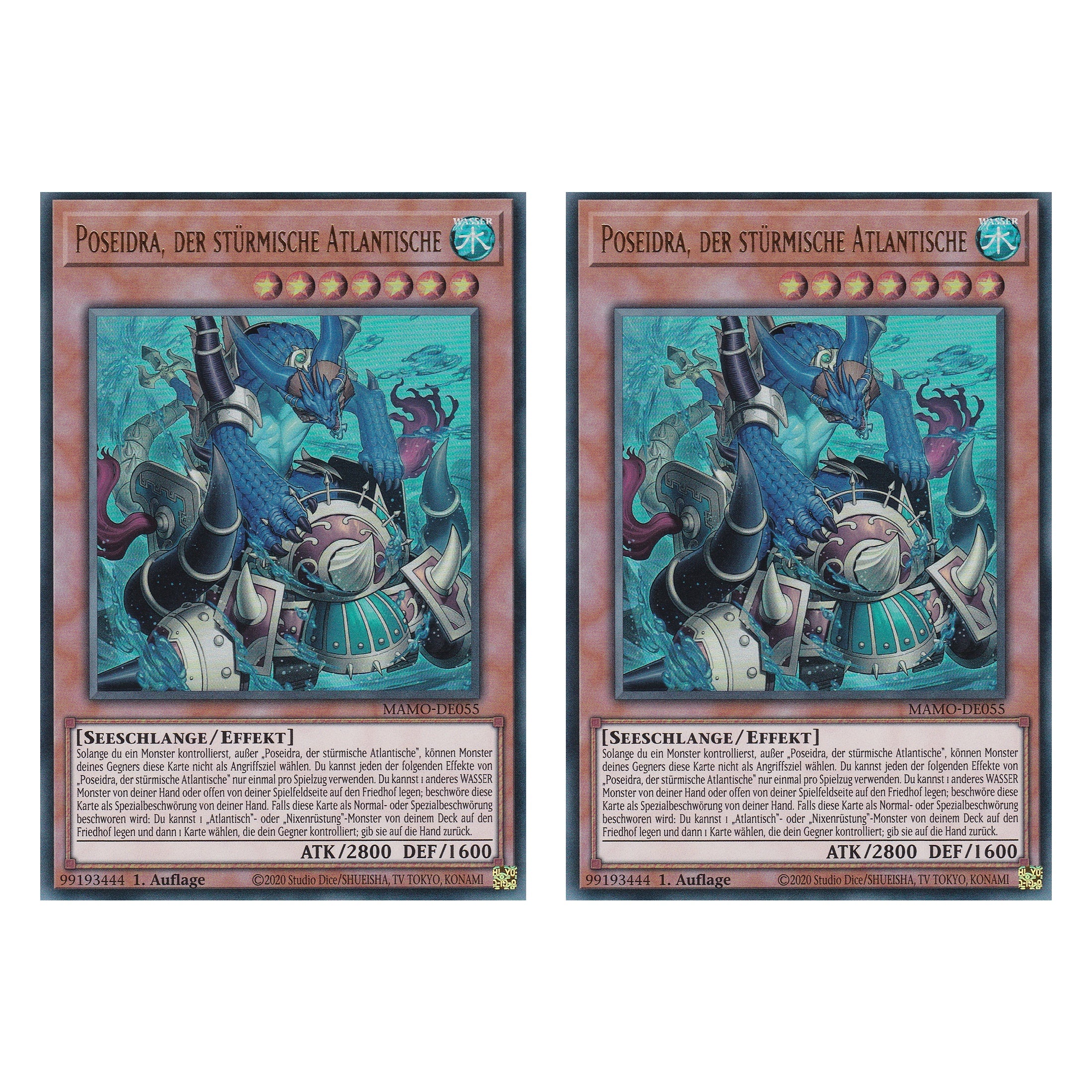 MAMO-DE055 - Poseidra, der stürmische Atlantische - Ultra Rare - Deutsch - 1. Auflage - Magnificent Monsters - Duo Set (2 Stück) - Yu-Gi-Oh!