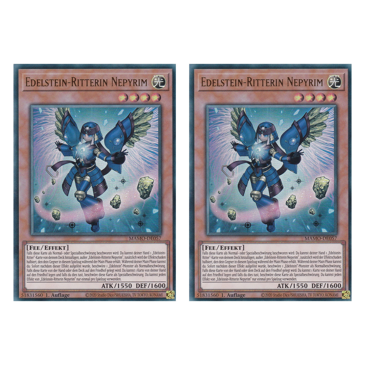 MAMO-DE057 - Edelstein-Ritterin Nepyrim - Ultra Rare - Deutsch - 1. Auflage - Magnificent Monsters - Duo Set (2 Stück) - Yu-Gi-Oh!