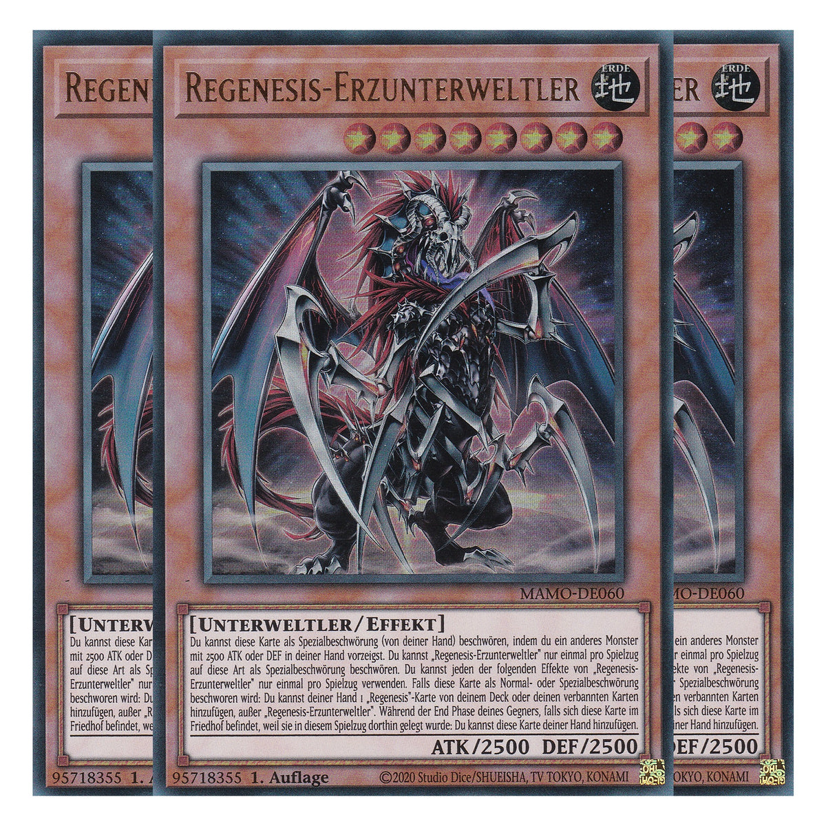 MAMO-DE060 - Regenesis-Erzunterweltler - Ultra Rare - Deutsch - 1. Auflage - Magnificent Monsters - Playset (3 Kopien) - Yu-Gi-Oh!