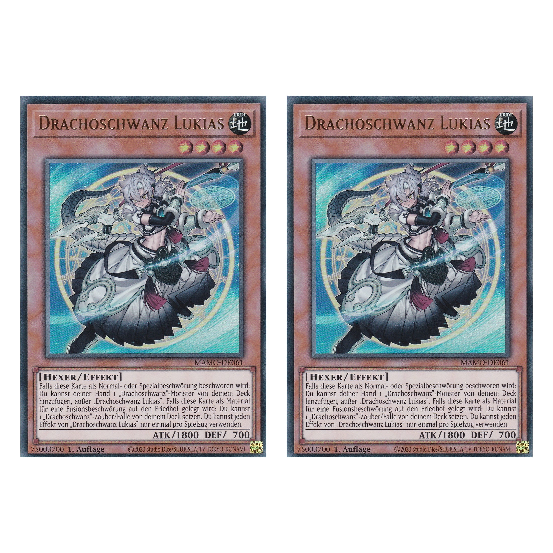 MAMO-DE061 - Drachoschwanz Lukias - Ultra Rare - Deutsch - 1. Auflage - Magnificent Monsters - Duo Set (2 Stück) - Yu-Gi-Oh!