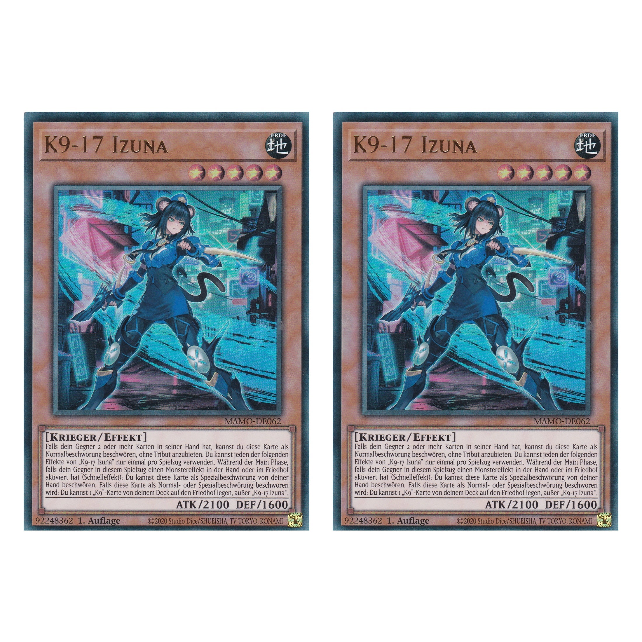 MAMO-DE062 - K9-17 Izuna - Ultra Rare - Deutsch - 1. Auflage - Magnificent Monsters - Duo Set (2 Stück) - Yu-Gi-Oh!