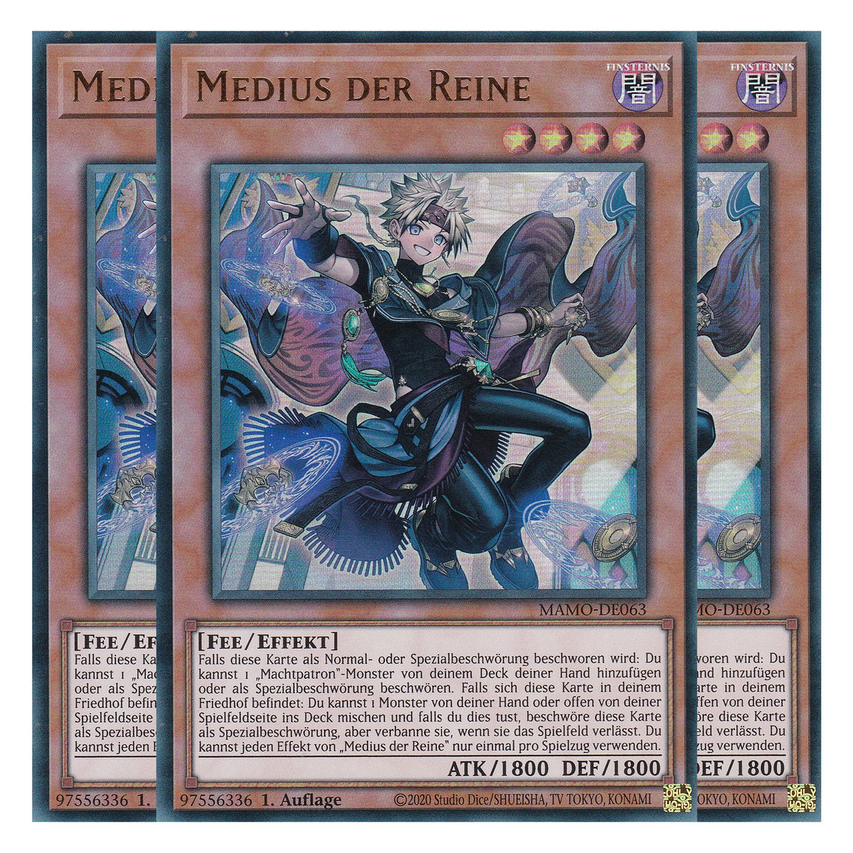 MAMO-DE063 - Medius der Reine - Ultra Rare - Deutsch - 1. Auflage - Magnificent Monsters - Playset (3 Kopien) - Yu-Gi-Oh!