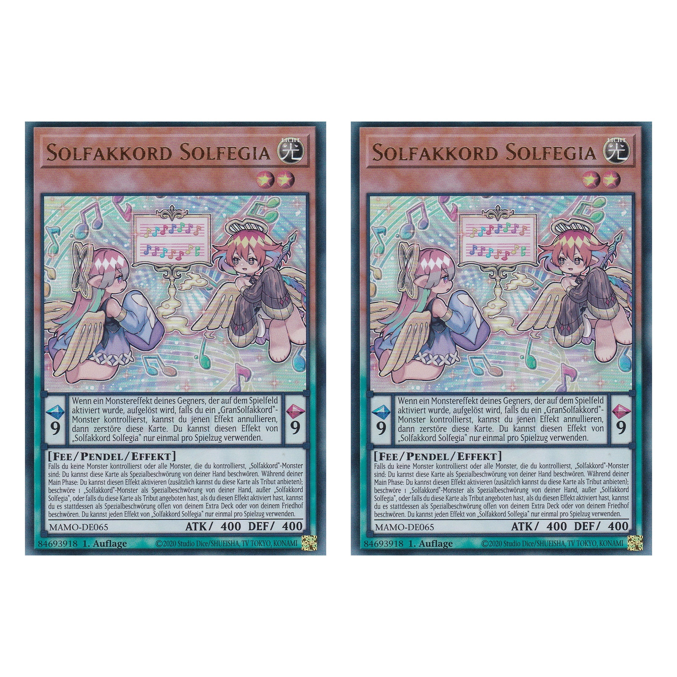 MAMO-DE065 - Solfakkord Solfegia - Ultra Rare - Deutsch - 1. Auflage - Magnificent Monsters - Duo Set (2 Stück) - Yu-Gi-Oh!