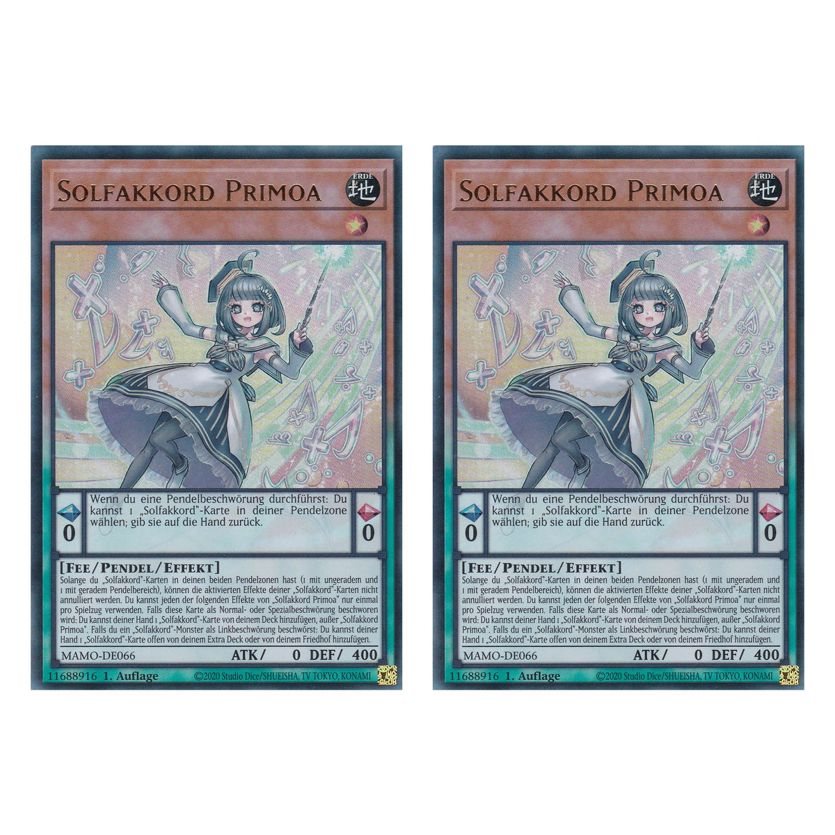MAMO-DE066 - Solfakkord Primoa - Ultra Rare - Deutsch - 1. Auflage - Magnificent Monsters - Duo Set (2 Stück) - Yu-Gi-Oh!