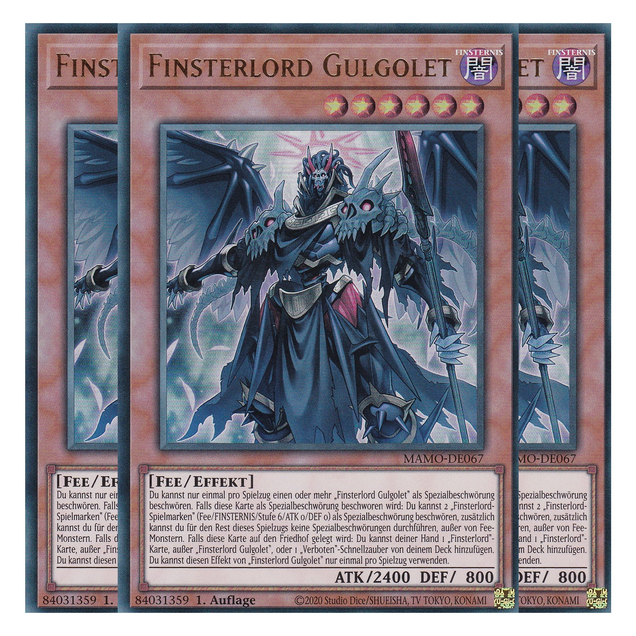 MAMO-DE067 - Finsterlord Gulgolet - Ultra Rare - Deutsch - 1. Auflage - Magnificent Monsters - Playset (3 Kopien) - Yu-Gi-Oh!