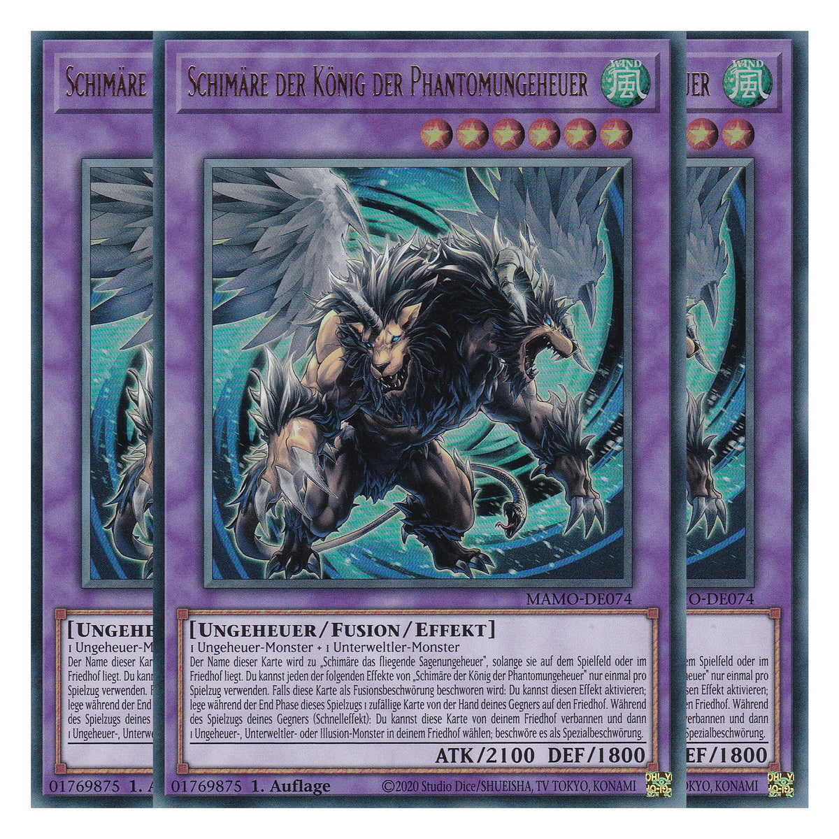 MAMO-DE074 - Schimäre der König der Phantomungeheuer - Ultra Rare - Deutsch - 1. Auflage - Magnificent Monsters - Playset (3 Kopien) - Yu-Gi-Oh!